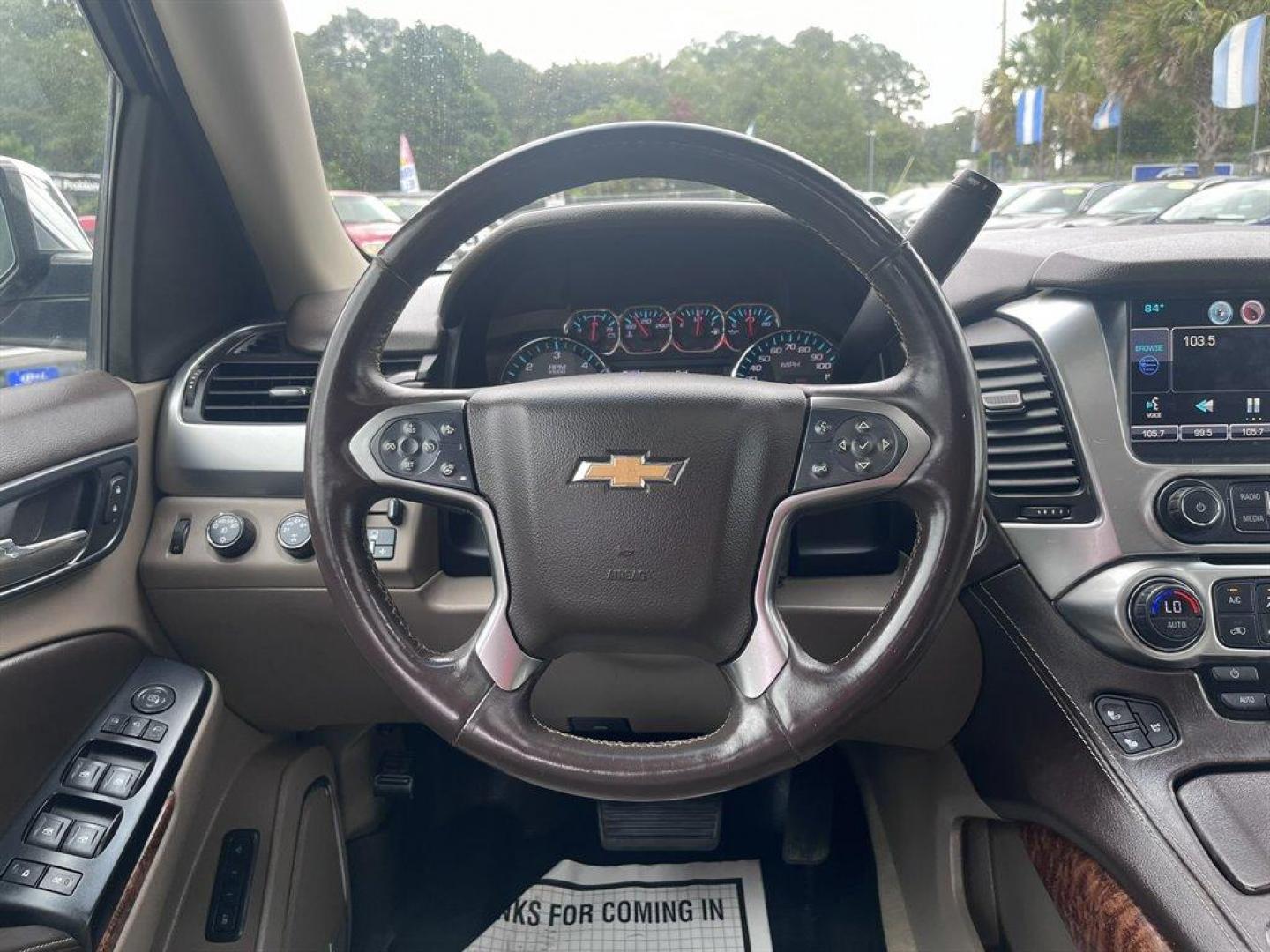 2015 White /Taupe Chevrolet Suburban (1GNSKKKC2FR) with an 5.3l V8 DI VVT Flex 5.3l engine, Automatic transmission, located at 745 East Steele Rd., West Columbia, SC, 29170, (803) 755-9148, 33.927212, -81.148483 - Special Internet Price! 2015 Chevrolet Suburban 1500 LTZ with Bluetooth, Backup camera, Other Apps, Cruise control, Sunroof, Leather interior, Powered driver seat, 3rd row seating, Dual rear entertainment, Powered liftgate, Powered windows, Powered door locks, Plus more! - Photo#5