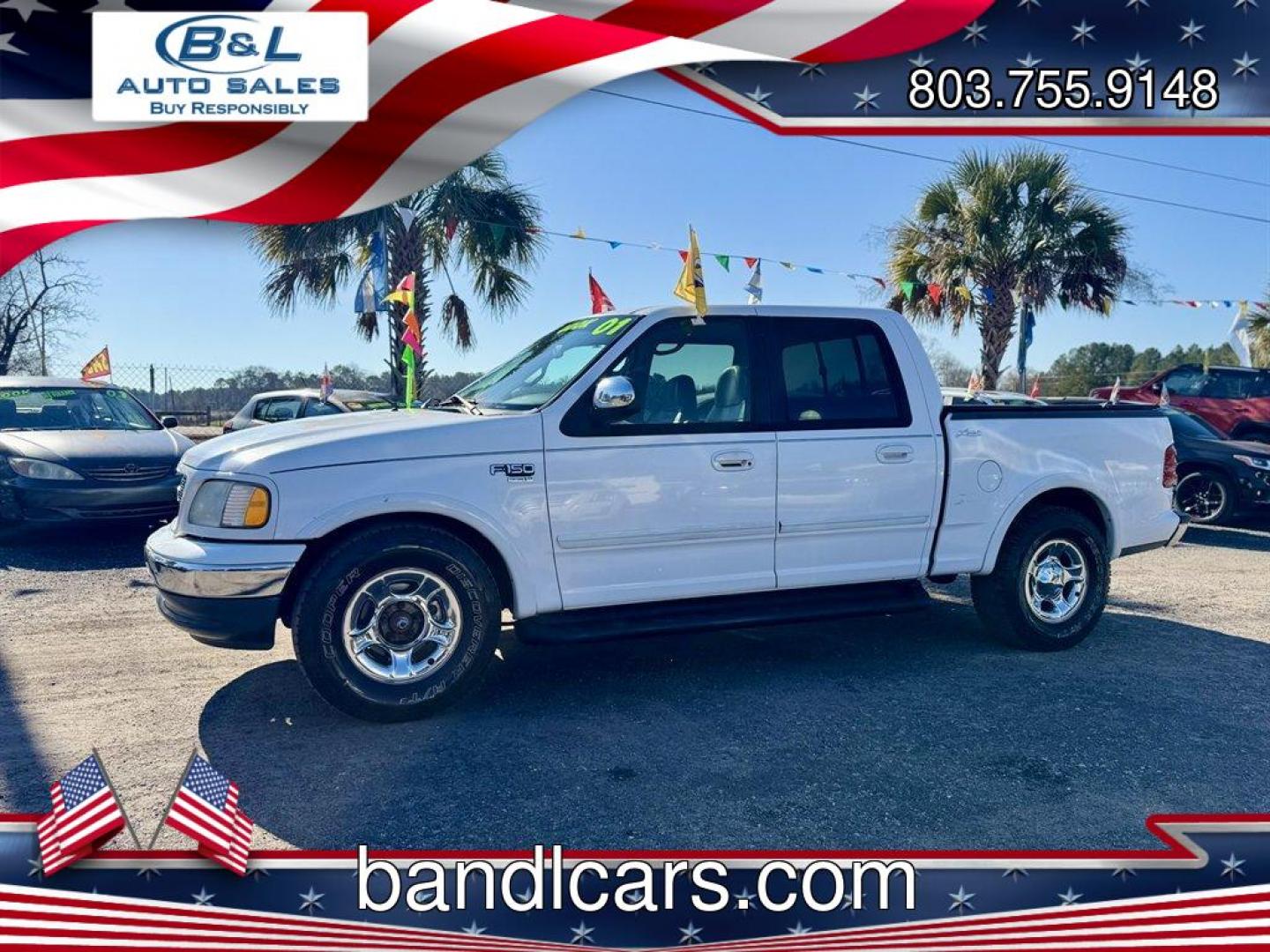 2001 White /Grey Ford F150 (1FTRW07L01K) with an 5.4l V8 EFI Sohc 5.4l engine, Automatic transmission, located at 745 East Steele Rd., West Columbia, SC, 29170, (803) 755-9148, 33.927212, -81.148483 - Photo#0