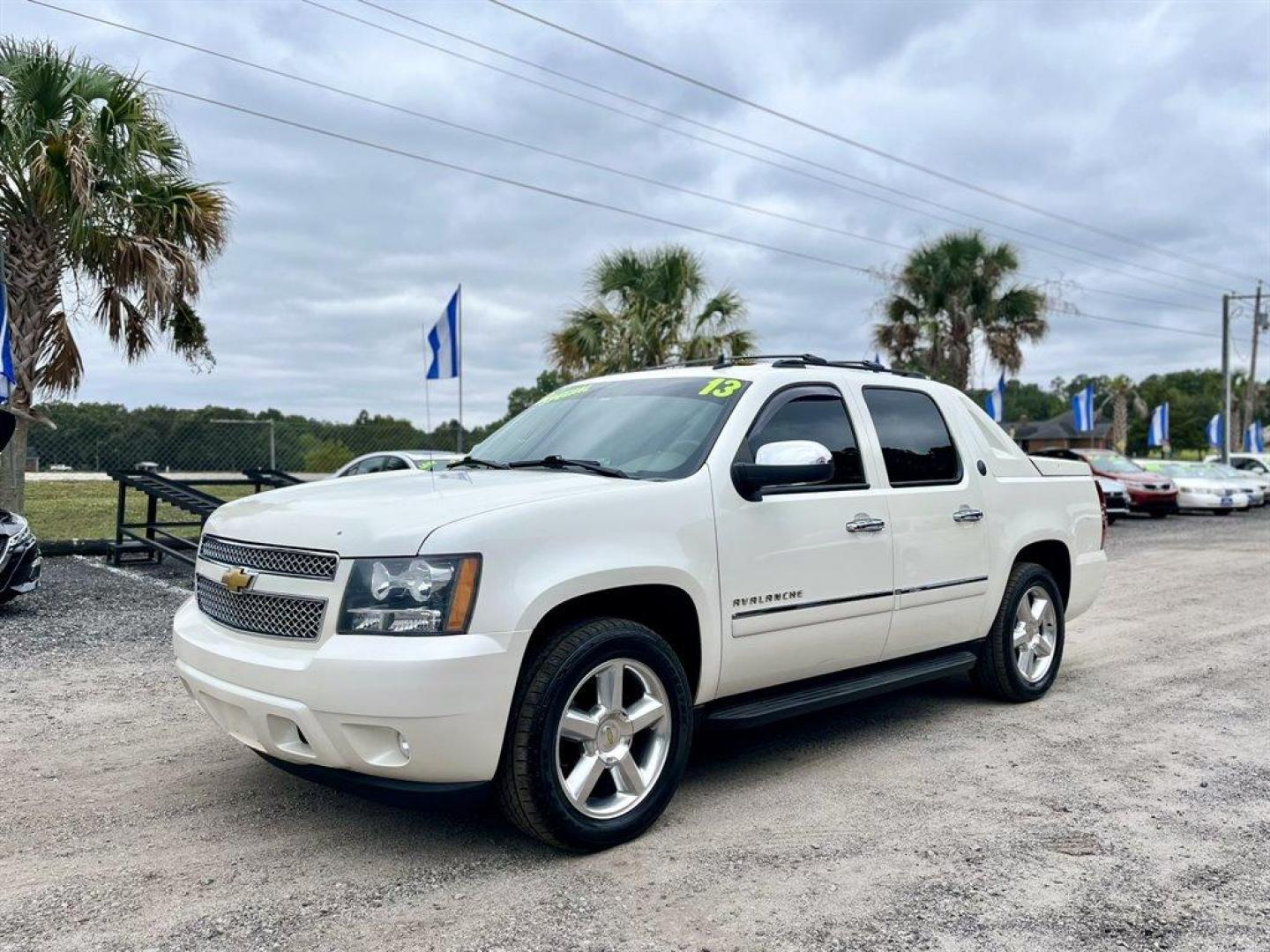 2013 White /Tan Chevrolet Avalanche (3GNMCGE01DG) with an 5.3l V8 SFI Flex 5.3l engine, Automatic transmission, located at 745 East Steele Rd., West Columbia, SC, 29170, (803) 755-9148, 33.927212, -81.148483 - Special Internet Price! 2013 Chevrolet Avalanche Black Diamond LTZ with AM/FM radio, Backup camera, Cruise control, Sunroof, Rear entertainment, Leather interior, Powered windows, Powered door locks, Plus more! - Photo#0