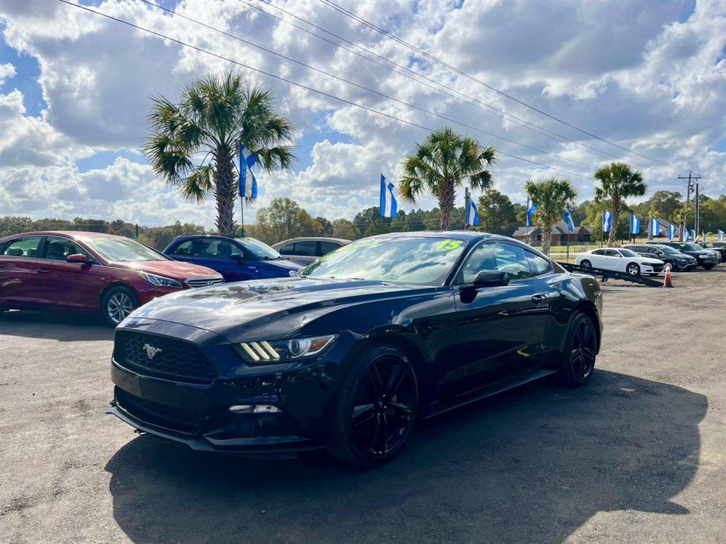 2015 Black /Black Ford Mustang (1FA6P8TH1F5) with an 2.3l I-4 DI Dohc Ecoboost engine, Manual transmission, located at 745 East Steele Rd., West Columbia, SC, 29170, (803) 755-9148, 33.927212, -81.148483 - Special Internet Price! 2015 Ford Mustang With AM/FM Stereo, 2 LCD Monitors In The Front, Manual Air Conditioning, Remote Keyless Entry, Front Bucket Seats, Leather Interior, Manual Transmission, Powered Windows, Powered Door Locks, Plus More! - Photo#0