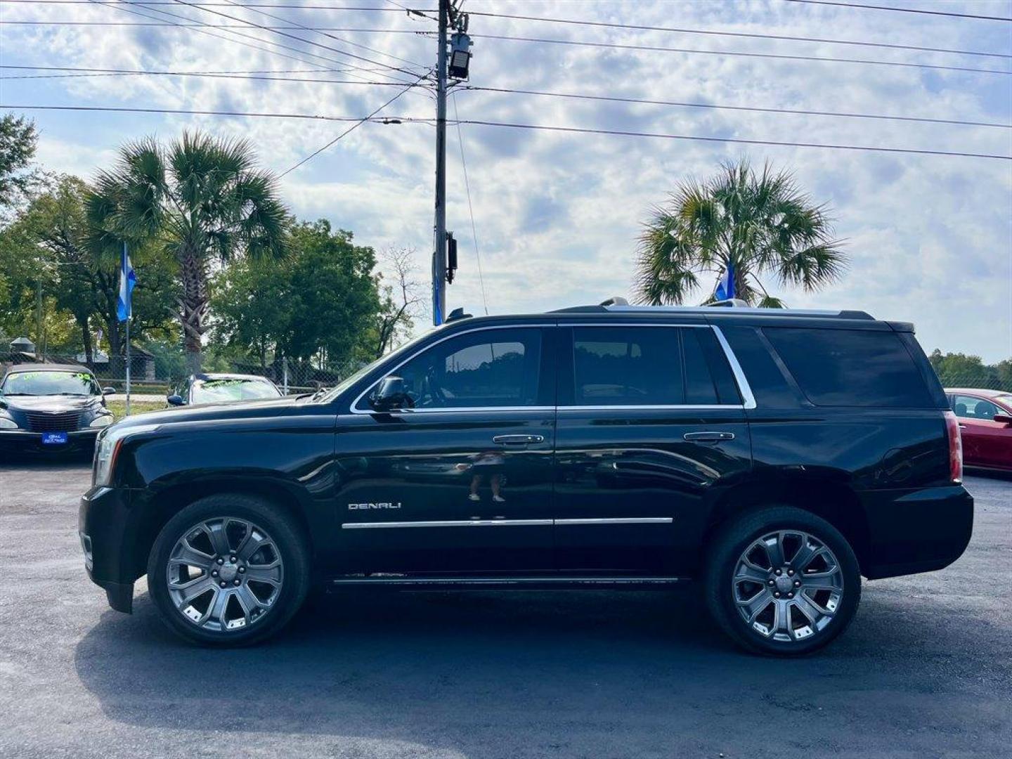 2016 Black /Black GMC Yukon (1GKS2CKJ8GR) with an 6.2l V8 DI OHV VVT S/C 6. engine, Automatic transmission, located at 745 East Steele Rd., West Columbia, SC, 29170, (803) 755-9148, 33.927212, -81.148483 - Special Internet Price! 2016 GMC Yukon with Bluetooth, AM/FM radio, Backup camera, Cruise control, Navigation, Sunroof, Leather interior, Rear entertainment, First and second row heated seats, Powered third row, Powered running boards, Powered liftgate, Powered windows, Powered door locks, Plus more - Photo#1