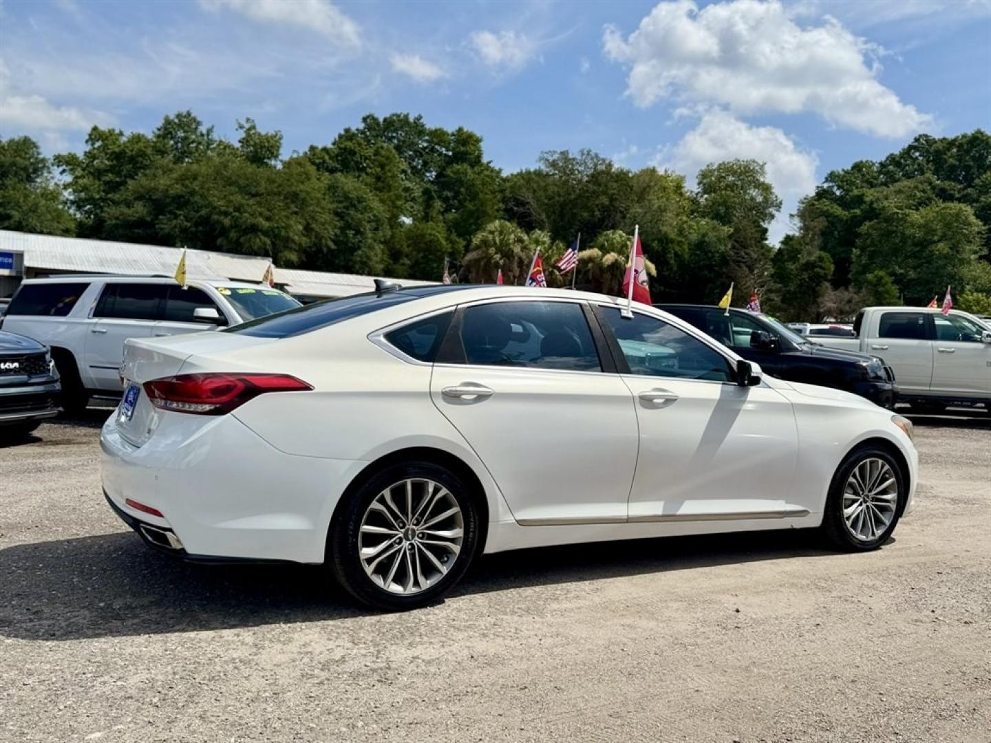 2015 White /Black Hyundai Genesis (KMHGN4JE2FU) with an 3.8l V6 DI Dohc Cvvt 3.8l engine, Automatic transmission, located at 745 East Steele Rd., West Columbia, SC, 29170, (803) 755-9148, 33.927212, -81.148483- Photo#3