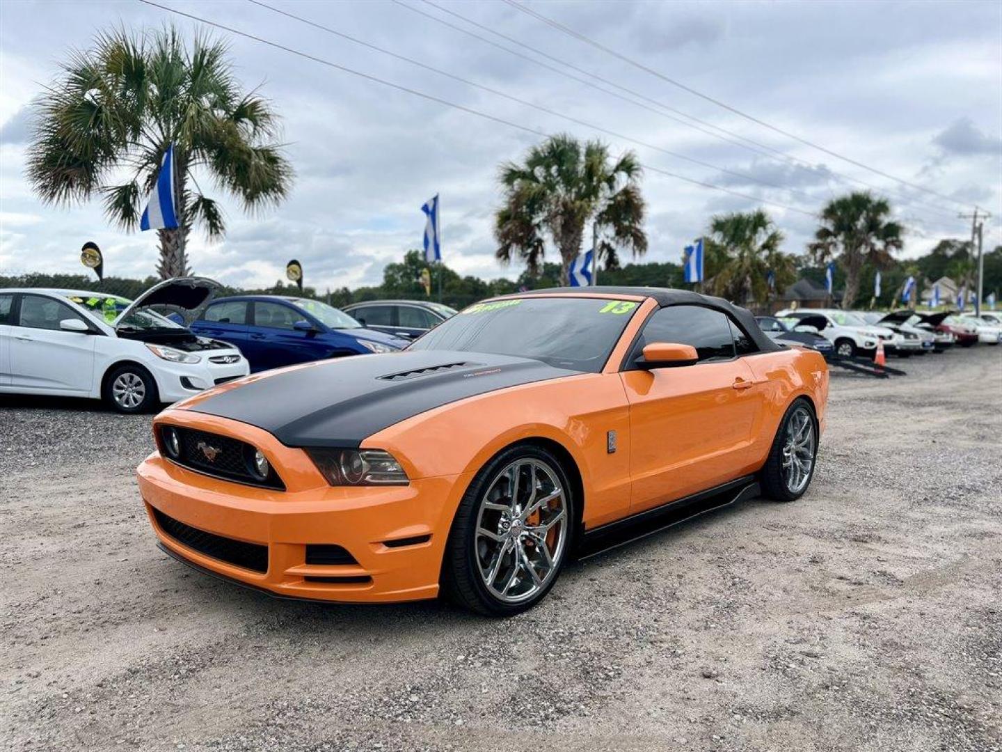 2013 Orange /Black Ford Mustang (1ZVBP8FF6D5) with an 5.0l V8 SFI 5.0l engine, Automatic transmission, located at 745 East Steele Rd., West Columbia, SC, 29170, (803) 755-9148, 33.927212, -81.148483 - Special Internet Price! 2013 Ford Mustang with AM/FM radio, Cruise control, Manual air conditioning, Aftermarket front bucket seats, Powered windows, Powered door locks, Plus more! - Photo#0