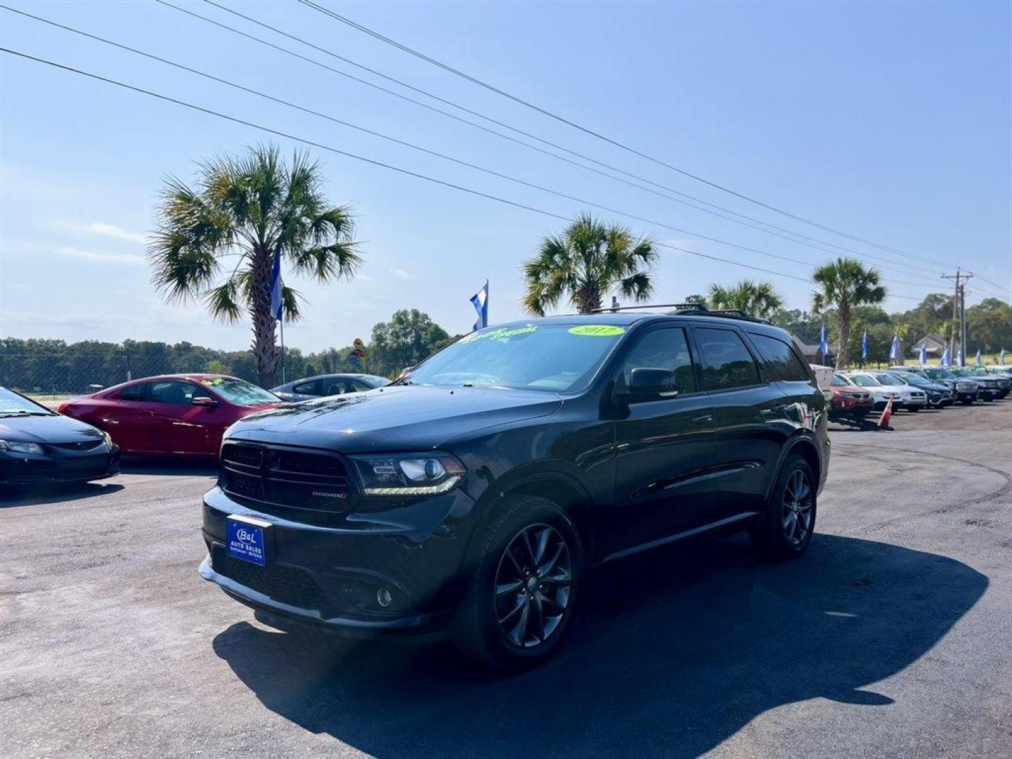 2017 Black /Black Dodge Durango (1C4RDJDG1HC) with an 3.6l V6 MPI Dohc 3.6l engine, Automatic transmission, located at 745 East Steele Rd., West Columbia, SC, 29170, (803) 755-9148, 33.927212, -81.148483 - Special Internet Price! 2017 Dodge Durango with Bluetooth, AM/FM radio, Backup camera, Navigation, Cruise control, Third row seating, Leather interior, Sunroof, Push to start, Keyless entry, Powered liftgate, Powered windows, Powered door locks, Plus more! - Photo#0