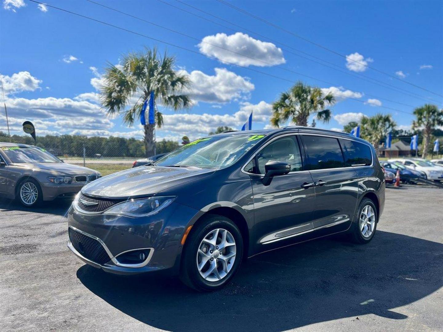 2017 Grey /Grey Chrysler Pacifica (2C4RC1EGXHR) with an 3.6l V6 MPI Dohc 3.6l engine, Automatic transmission, located at 745 East Steele Rd., West Columbia, SC, 29170, (803) 755-9148, 33.927212, -81.148483 - Special Internet Price! 2017 Chrysler Pacifica Touring L Plus with Streaming Audio, Uconnect, 2 LCD Monitors In The Front, 2 LCD Row Monitors In The Rear, Navigation, Backup Camera, Rear Entertainment System, Cruise Control, Keyless Entry, Push To Start, Bucket Folding Captain Rear Seats, Heated Fr - Photo#0