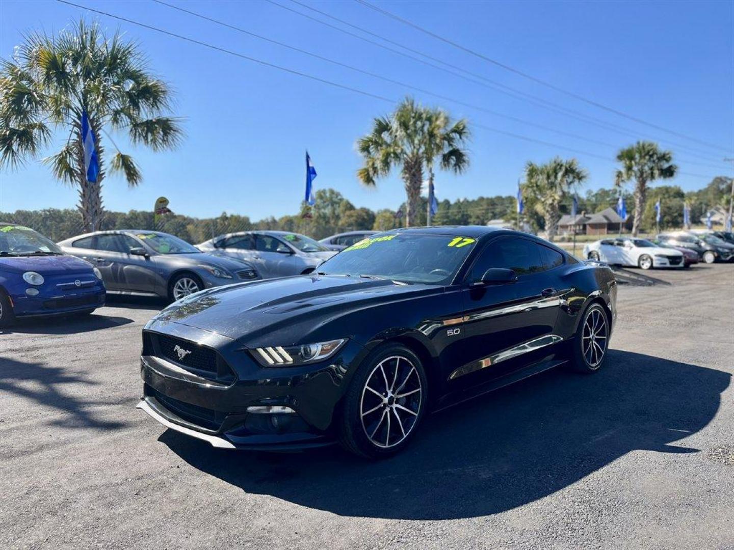 2017 Black /Black Ford Mustang (1FA6P8CF0H5) with an 5.0l V8 SFI 5.0l engine, Manual transmission, located at 745 East Steele Rd., West Columbia, SC, 29170, (803) 755-9148, 33.927212, -81.148483 - Special Internet Price! 2017 Ford Mustang With AM/FM Stereo, 2 LCD Monitors In The Front, Manual Air Conditioning, Cruise Control, Cloth Sport Bucket Seats, Remote Keyless Entry, 6-Speed Manual, Powered Windows, Powered Door Locks, Plus More! - Photo#0