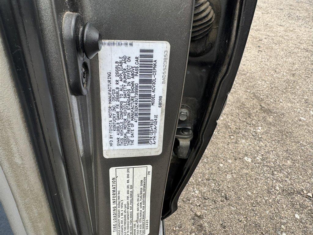 2003 Grey /Grey Toyota Camry (4T1BE32K43U) with an 2.4l I-4 EFI Dohc 2.4l engine, Automatic transmission, located at 745 East Steele Rd., West Columbia, SC, 29170, (803) 755-9148, 33.927212, -81.148483 - Special Internet Price! 2003 Toyota Camry LE - Photo#26