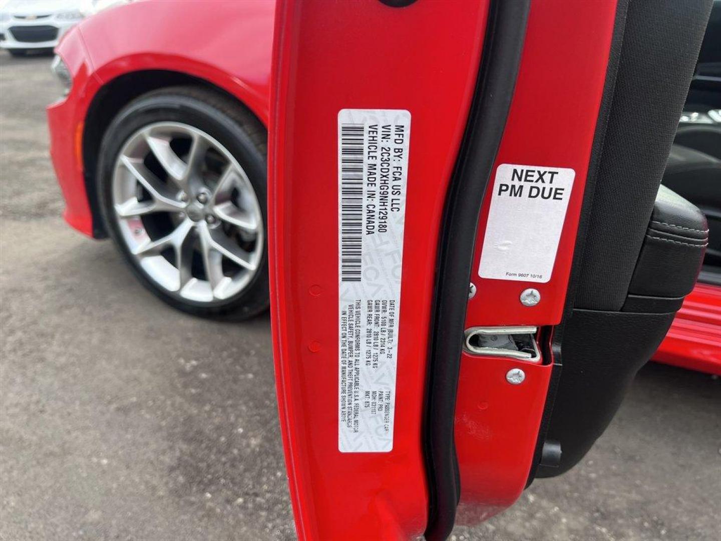 2022 Red /Black Dodge Charger (2C3CDXHG9NH) with an 3.6l V6 Smpi Dohc VVT 3.6 engine, Automatic transmission, located at 745 East Steele Rd., West Columbia, SC, 29170, (803) 755-9148, 33.927212, -81.148483 - Special Internet Price! 2022 Dodge Charger GT with AM/FM radio, Bluetooth, Backup camera, Push to start, Keyless entry, Manual air conditioning, Cloth interior, Powered windows, Powered door locks, Plus more! - Photo#36