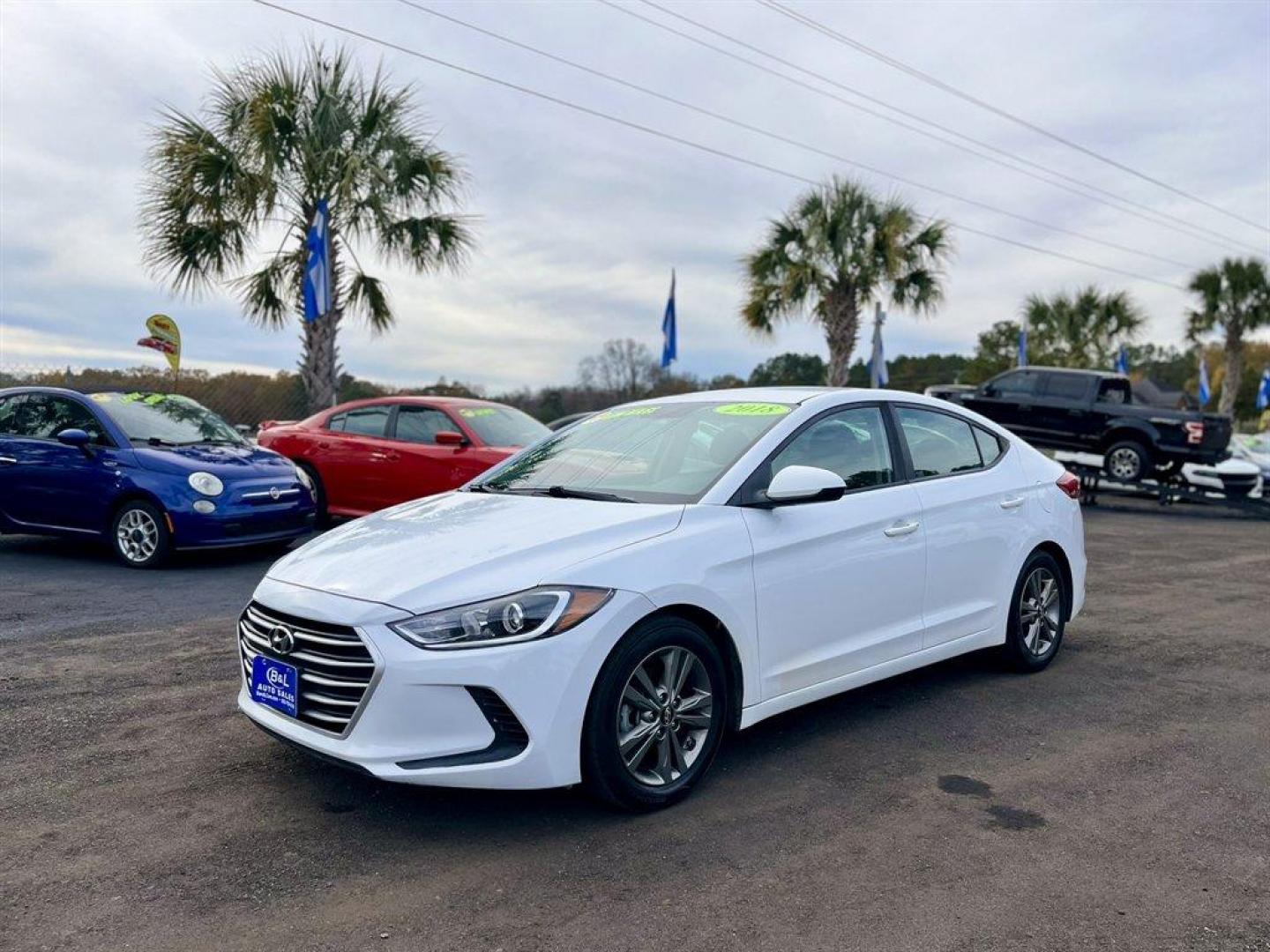 2018 White /Black Hyundai Elantra (5NPD84LF4JH) with an 2.0l I-4 MPI Dohc 2.0l engine, Automatic transmission, located at 745 East Steele Rd., West Columbia, SC, 29170, (803) 755-9148, 33.927212, -81.148483 - Special Internet Price! 2018 Hyundai Elantra with AM/FM radio, Bluetooth, Backup camera, Cruise control, Manual air conditioning, Cloth interior, Keyless entry, Powered windows, Powered door locks, Plus more! - Photo#0