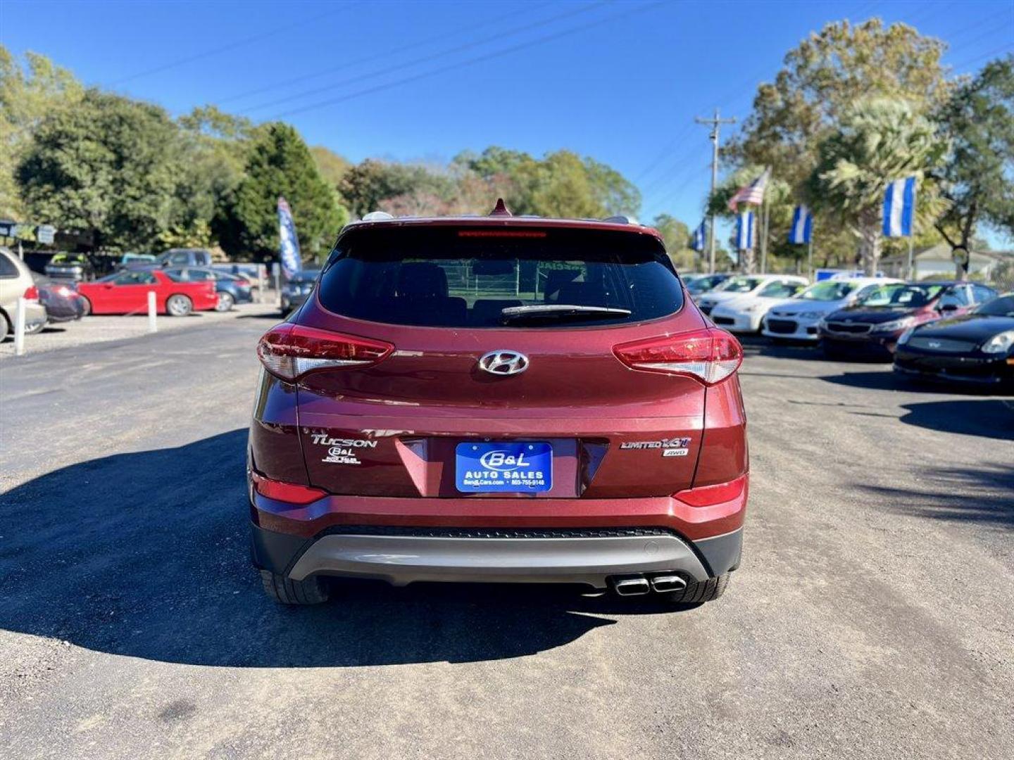 2016 Red /Tan Hyundai Tucson (KM8J3CA25GU) with an 1.6l I-4 DI Dohc Cvvt T/C engine, Automatic transmission, located at 745 East Steele Rd., West Columbia, SC, 29170, (803) 755-9148, 33.927212, -81.148483 - Special Internet Price! 2016 Hyundai Tucson with AM/FM radio, Bluetooth, Backup camera, Navigation, Cruise control, Keyless entry, Leather interior, Heated front seats, Powered front seats, Powered windows, Powered door locks, Plus more! - Photo#3