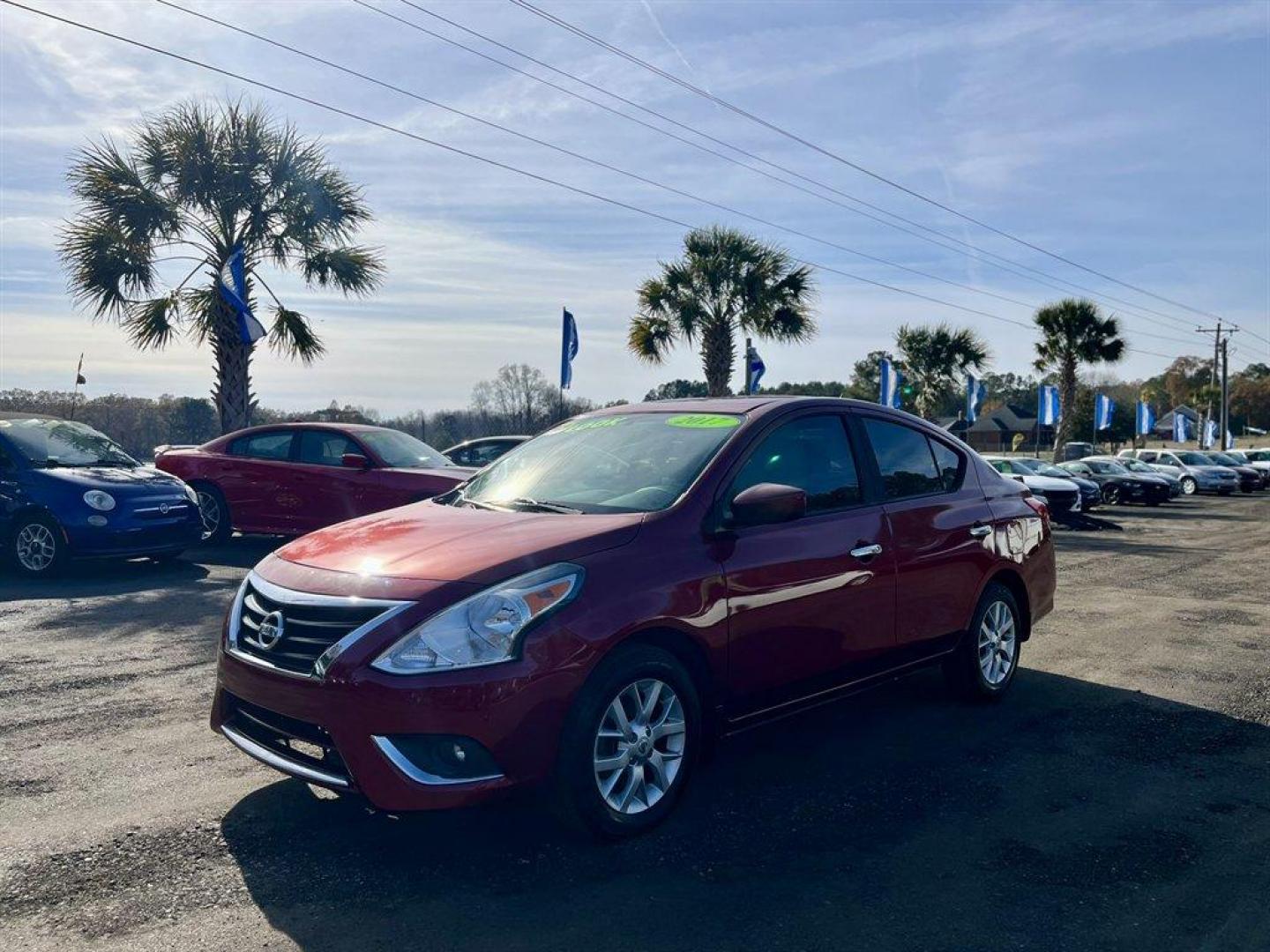 2017 Red /Black Nissan Versa (3N1CN7AP3HL) with an 1.6l I-4 Smpi Dohc Cvtcs engine, Automatic transmission, located at 745 East Steele Rd., West Columbia, SC, 29170, (803) 755-9148, 33.927212, -81.148483 - Special Internet Price! 2017 Nissan Versa with AM/FM radio, Bluetooth, Backup camera, Cruise control, Keyless entry, Cloth interior, Powered windows, Powered door locks, Plus more! - Photo#0