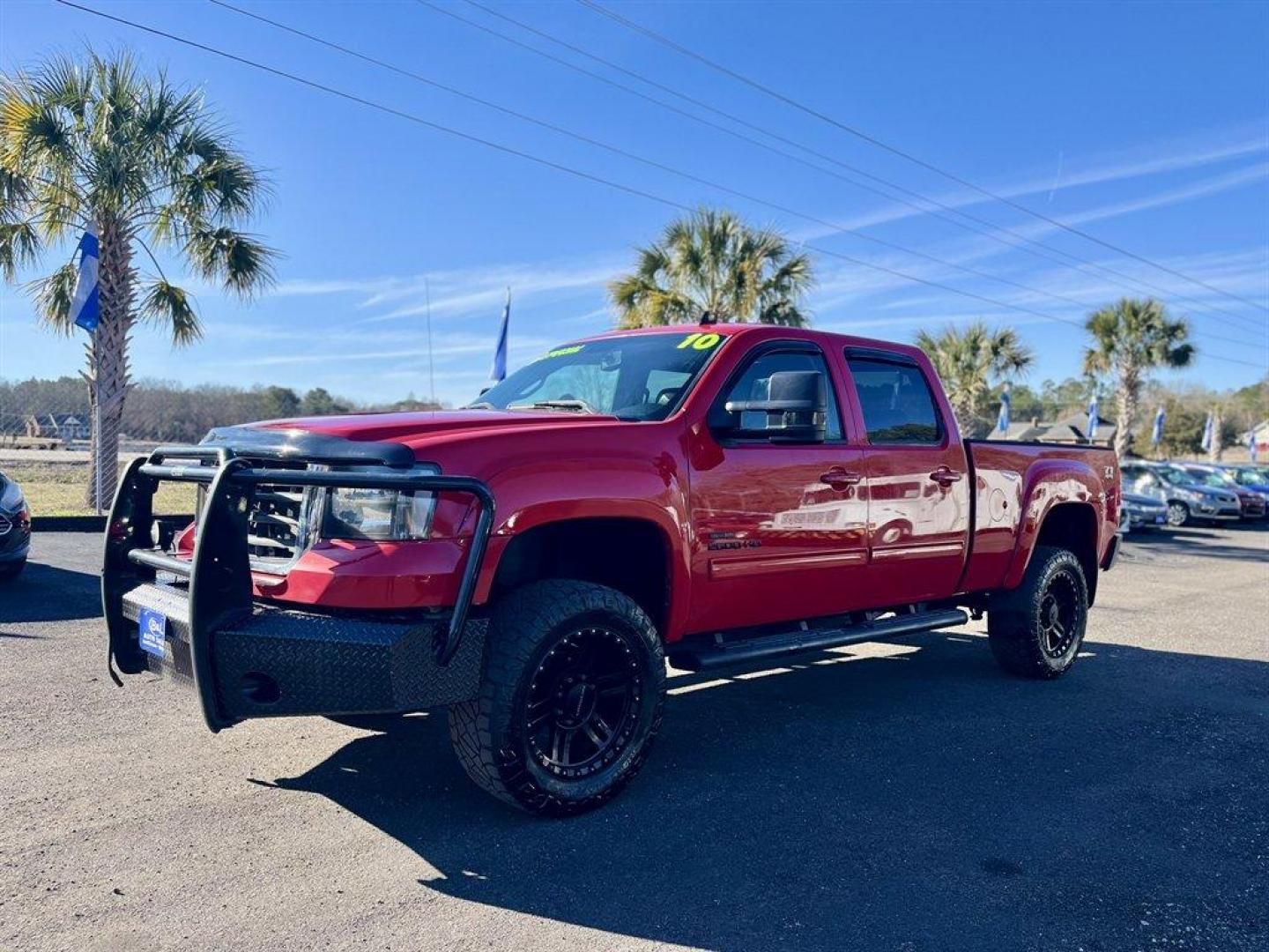 2010 Red /Black GMC Sierra 2500 (1GT4K1B64AF) with an 6.6l V8 DI DSL T/C 6.6l engine, Automatic transmission, located at 745 East Steele Rd., West Columbia, SC, 29170, (803) 755-9148, 33.927212, -81.148483 - Special Internet Price! 2010 GMC Sierra 2500 with AM/FM radio, Cruise control, Manual air conditioning, Sunroof, Leather interior, Powered front seats, Powered windows, Powered door locks, 4X4, Plus more! - Photo#0