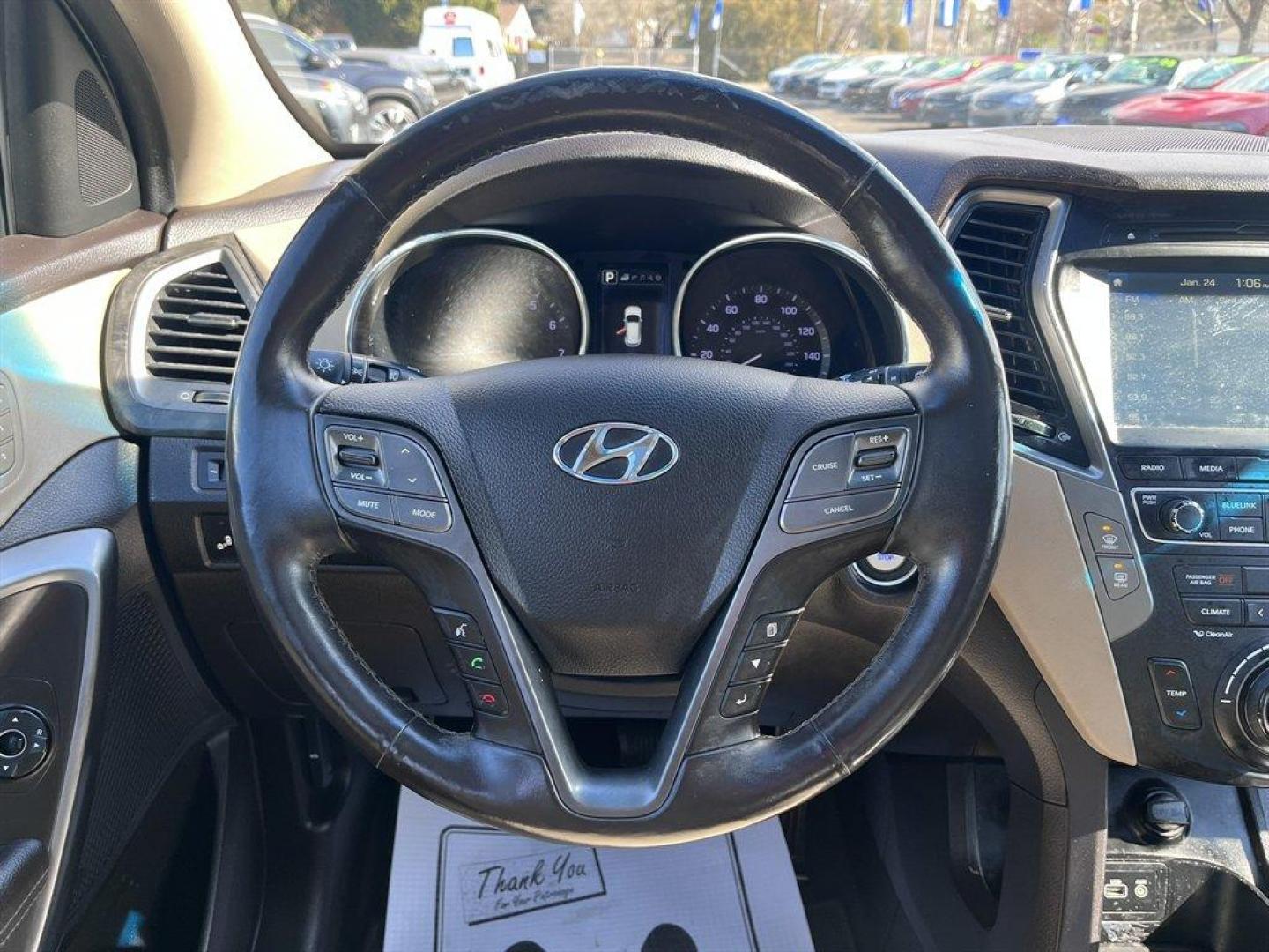 2017 Blue /Taupe Hyundai Santa FE Sport (5XYZU3LB8HG) with an 2.4l I-4 DI Dohc 2.4l engine, Automatic transmission, located at 745 East Steele Rd., West Columbia, SC, 29170, (803) 755-9148, 33.927212, -81.148483 - Special Internet Price! 2017 Hyundai Santa Fe Sport with AM/FM radio, Bluetooth, Backup camera, Navigation, Cruise control, Panoramic sunroof, Push to start, Keyless entry, Leather interior, Heated seats, Powered front seats, Built in rear sun shades, Powered windows, Powered door locks, Plus more! - Photo#7