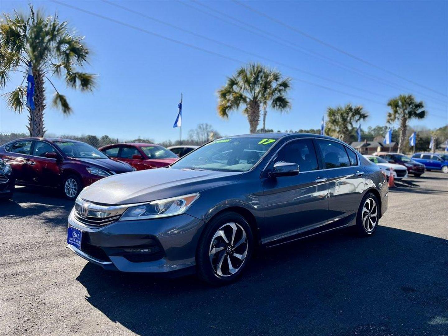 2017 Grey /Black Honda Accord (1HGCR2F86HA) with an 2.4l I-4 DI Dohc 2.4l engine, Automatic transmission, located at 745 East Steele Rd., West Columbia, SC, 29170, (803) 755-9148, 33.927212, -81.148483 - Special Internet Price! 2017 Honda Accord with AM/FM radio, Bluetooth, Backup camera, Sunroof, Leather interior, Powered driver seat, Powered windows, Powered door lock, Plus more! - Photo#0