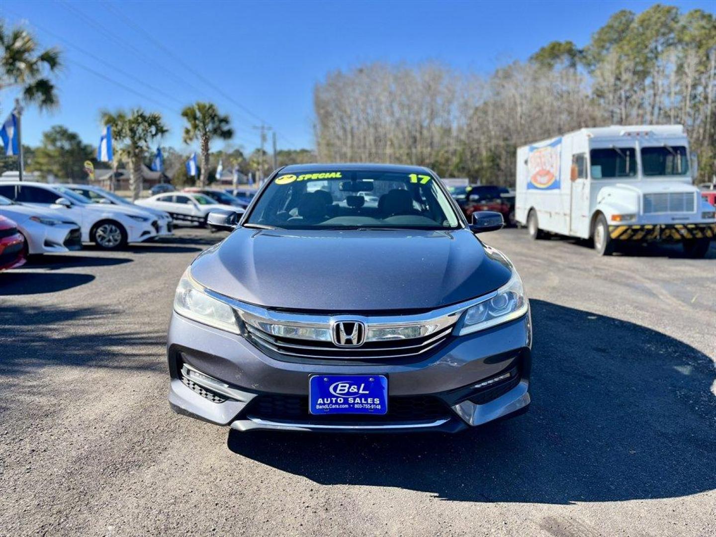 2017 Grey /Black Honda Accord (1HGCR2F86HA) with an 2.4l I-4 DI Dohc 2.4l engine, Automatic transmission, located at 745 East Steele Rd., West Columbia, SC, 29170, (803) 755-9148, 33.927212, -81.148483 - Special Internet Price! 2017 Honda Accord with AM/FM radio, Bluetooth, Backup camera, Sunroof, Leather interior, Powered driver seat, Powered windows, Powered door lock, Plus more! - Photo#1