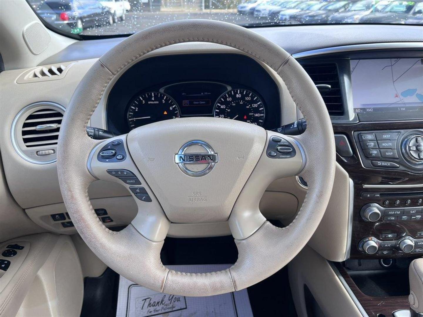 2015 Black /Taupe Nissan Pathfinder (5N1AR2MN9FC) with an 3.5l V6 Smpi Dohc Cvtcs 3 engine, Automatic transmission, located at 745 East Steele Rd., West Columbia, SC, 29170, (803) 755-9148, 33.927212, -81.148483 - Special Internet Price! 2015 Nissan Pathfinder with AM/FM radio, Bluetooth, Navigation, Cruise control, Keyless entry, Push to start, Dual sunroof, Leather interior, 3rd row seating, Heated seats, Powered liftgate, Powered door locks, Powered windows, Plus more! - Photo#6