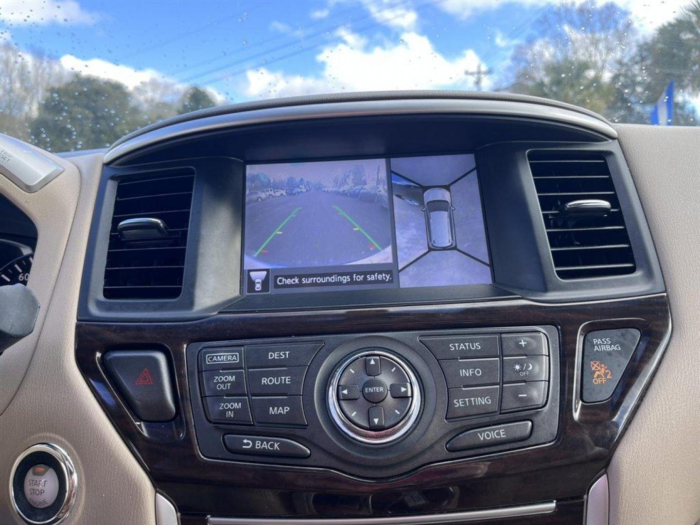 2015 Black /Taupe Nissan Pathfinder (5N1AR2MN9FC) with an 3.5l V6 Smpi Dohc Cvtcs 3 engine, Automatic transmission, located at 745 East Steele Rd., West Columbia, SC, 29170, (803) 755-9148, 33.927212, -81.148483 - Special Internet Price! 2015 Nissan Pathfinder with AM/FM radio, Bluetooth, Navigation, Cruise control, Keyless entry, Push to start, Dual sunroof, Leather interior, 3rd row seating, Heated seats, Powered liftgate, Powered door locks, Powered windows, Plus more! - Photo#12