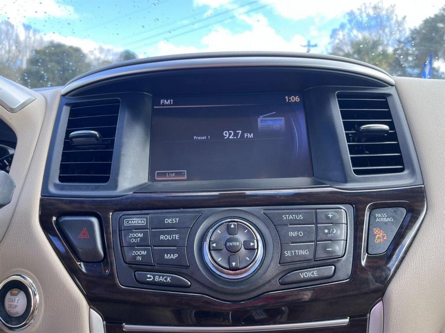 2015 Black /Taupe Nissan Pathfinder (5N1AR2MN9FC) with an 3.5l V6 Smpi Dohc Cvtcs 3 engine, Automatic transmission, located at 745 East Steele Rd., West Columbia, SC, 29170, (803) 755-9148, 33.927212, -81.148483 - Special Internet Price! 2015 Nissan Pathfinder with AM/FM radio, Bluetooth, Navigation, Cruise control, Keyless entry, Push to start, Dual sunroof, Leather interior, 3rd row seating, Heated seats, Powered liftgate, Powered door locks, Powered windows, Plus more! - Photo#14