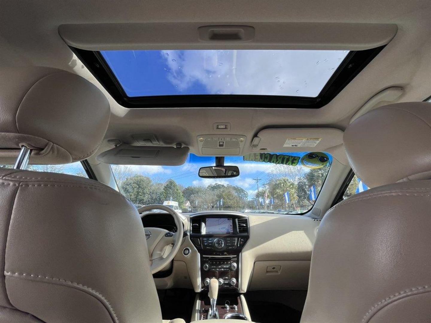 2015 Black /Taupe Nissan Pathfinder (5N1AR2MN9FC) with an 3.5l V6 Smpi Dohc Cvtcs 3 engine, Automatic transmission, located at 745 East Steele Rd., West Columbia, SC, 29170, (803) 755-9148, 33.927212, -81.148483 - Special Internet Price! 2015 Nissan Pathfinder with AM/FM radio, Bluetooth, Navigation, Cruise control, Keyless entry, Push to start, Dual sunroof, Leather interior, 3rd row seating, Heated seats, Powered liftgate, Powered door locks, Powered windows, Plus more! - Photo#18