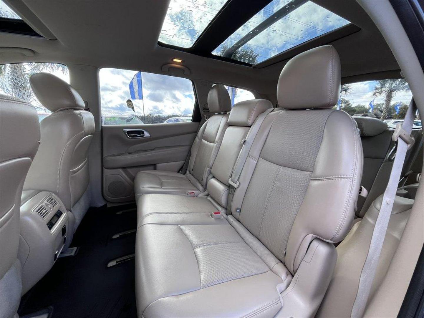 2015 Black /Taupe Nissan Pathfinder (5N1AR2MN9FC) with an 3.5l V6 Smpi Dohc Cvtcs 3 engine, Automatic transmission, located at 745 East Steele Rd., West Columbia, SC, 29170, (803) 755-9148, 33.927212, -81.148483 - Special Internet Price! 2015 Nissan Pathfinder with AM/FM radio, Bluetooth, Navigation, Cruise control, Keyless entry, Push to start, Dual sunroof, Leather interior, 3rd row seating, Heated seats, Powered liftgate, Powered door locks, Powered windows, Plus more! - Photo#26