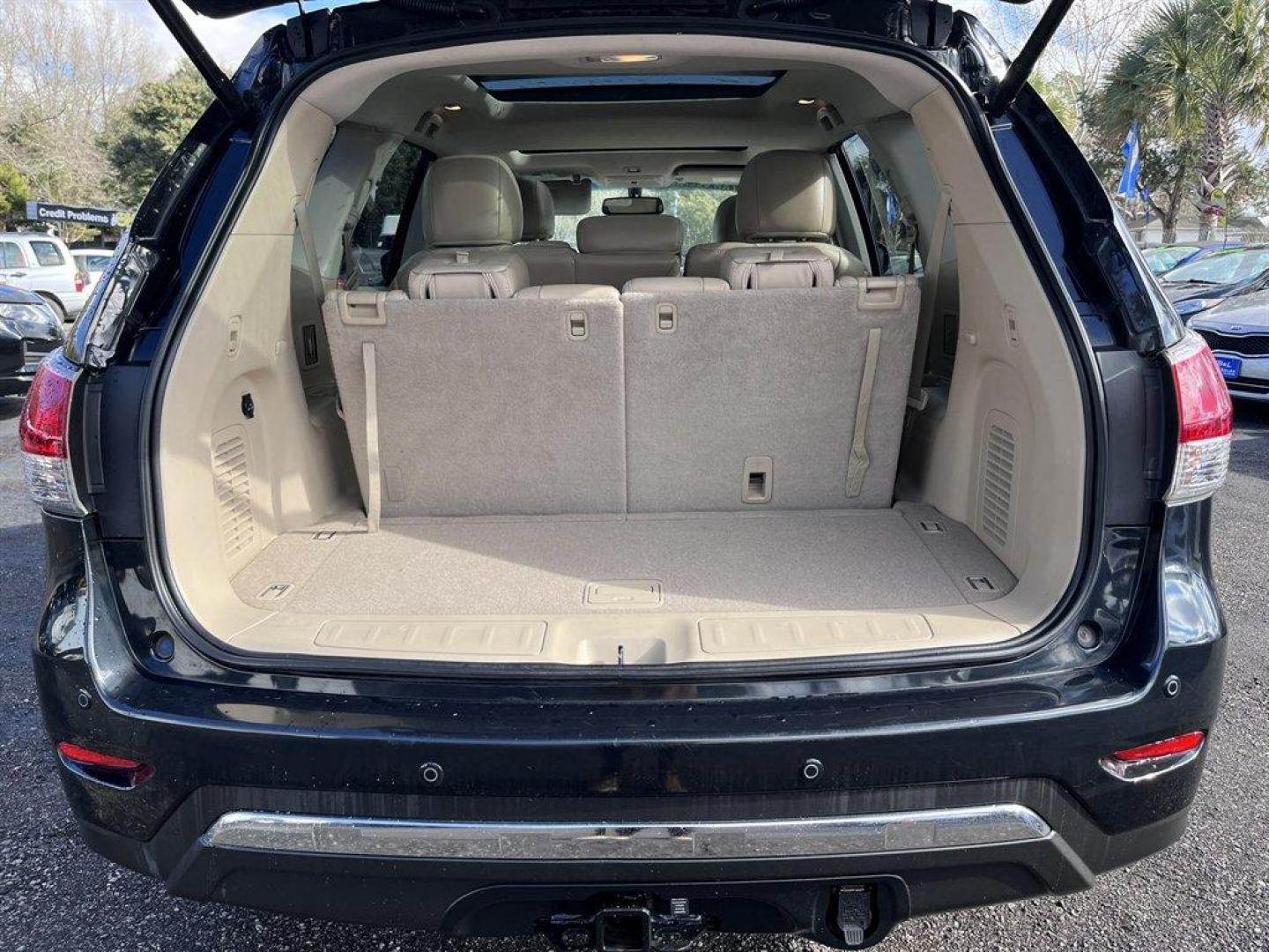 2015 Black /Taupe Nissan Pathfinder (5N1AR2MN9FC) with an 3.5l V6 Smpi Dohc Cvtcs 3 engine, Automatic transmission, located at 745 East Steele Rd., West Columbia, SC, 29170, (803) 755-9148, 33.927212, -81.148483 - Special Internet Price! 2015 Nissan Pathfinder with AM/FM radio, Bluetooth, Navigation, Cruise control, Keyless entry, Push to start, Dual sunroof, Leather interior, 3rd row seating, Heated seats, Powered liftgate, Powered door locks, Powered windows, Plus more! - Photo#35