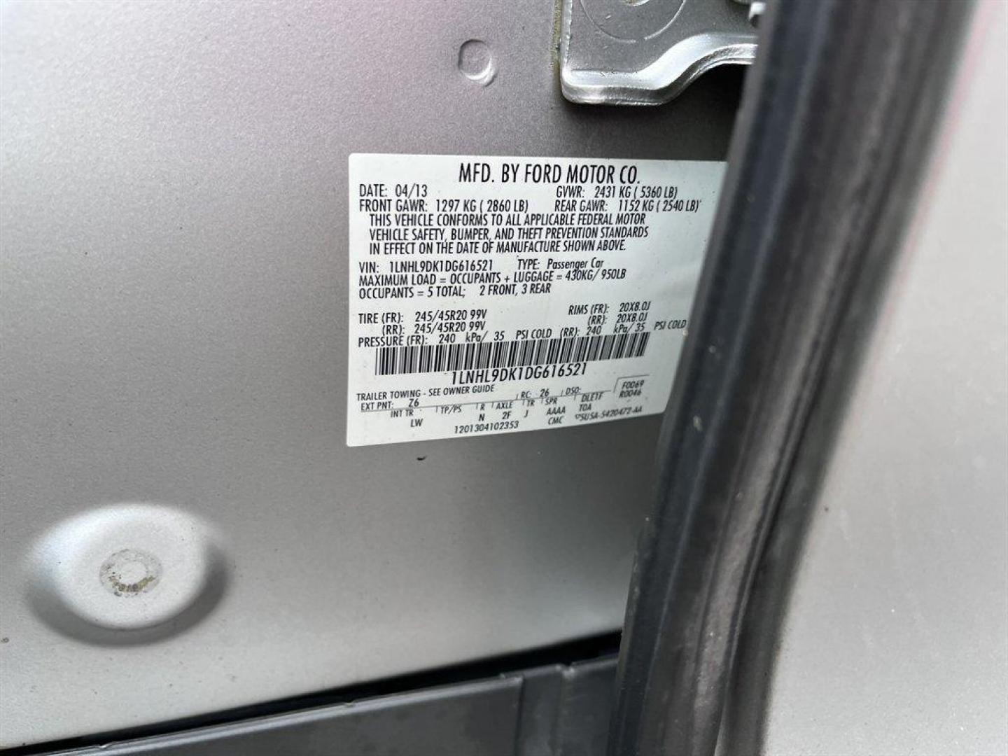 2013 Silver /Black Lincoln MKS (1LNHL9DK1DG) with an 3.7l V6 Smpi TI-VCT 3.7l engine, Automatic transmission, located at 745 East Steele Rd., West Columbia, SC, 29170, (803) 755-9148, 33.927212, -81.148483 - Special Internet Price! 2013 Lincoln MKS with AM/FM radio, Bluetooth, Backup camera. Navigation, Cruise control, Keyless entry, Push to start, Dual sunroof, Leather interior, Powered front seats, Powered windows, Powered door locks, Plus more! - Photo#35