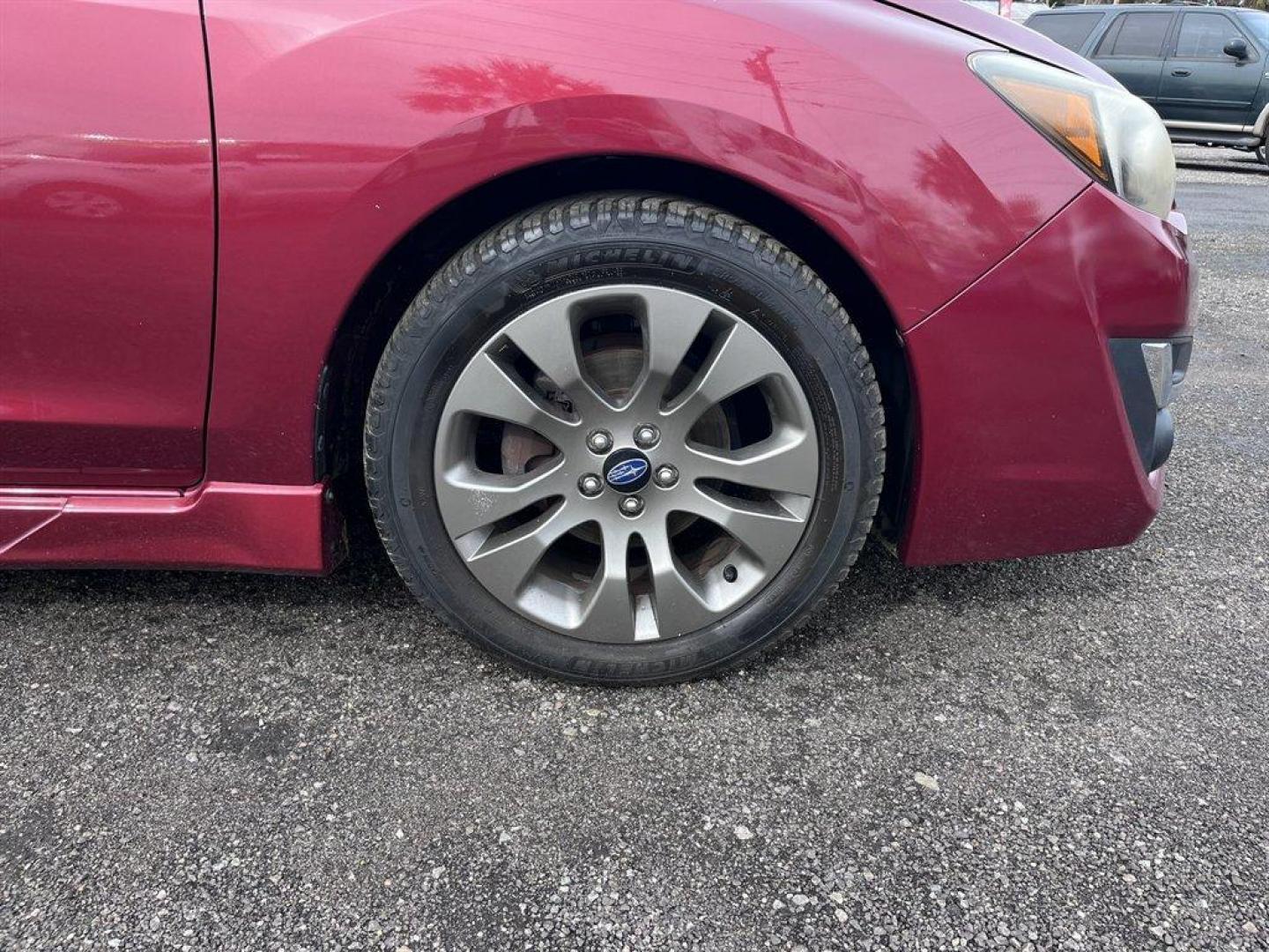2015 Red /Black Subaru Impreza (JF1GPAW66F8) with an 2.0l H-4 Smpi Dohc 2.0l engine, Automatic transmission, located at 745 East Steele Rd., West Columbia, SC, 29170, (803) 755-9148, 33.927212, -81.148483 - Special Internet Price! 2015 Subaru Impreza with AM/FM radio, Bluetooth, Backup camera, Sunroof, Keyless entry, Push to start, Leather interior, Powered windows, Powered door locks, Plus more! - Photo#34