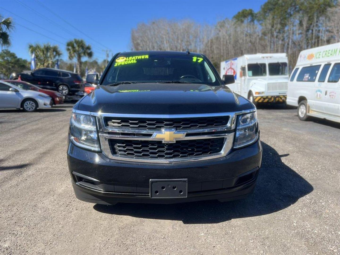 2017 Black /Black Chevrolet Tahoe (1GNSCBKC2HR) with an 5.3l V8 DI VVT Flex 5.3l engine, Automatic transmission, located at 745 East Steele Rd., West Columbia, SC, 29170, (803) 755-9148, 33.927212, -81.148483 - Special Internet Price! 2017 Chevrolet Tahoe with AM/FM radio, Bluetooth, Cruise control, Backup camera, Navigation, Leather interior, Keyless entry, 3rd row seating, Heated front seats, Powered front seats, Powered windows, Powered door locks, Plus more! - Photo#1