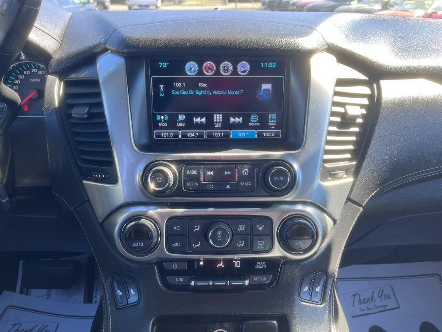 2017 Black /Black Chevrolet Tahoe (1GNSCBKC2HR) with an 5.3l V8 DI VVT Flex 5.3l engine, Automatic transmission, located at 745 East Steele Rd., West Columbia, SC, 29170, (803) 755-9148, 33.927212, -81.148483 - Special Internet Price! 2017 Chevrolet Tahoe with AM/FM radio, Bluetooth, Cruise control, Backup camera, Navigation, Leather interior, Keyless entry, 3rd row seating, Heated front seats, Powered front seats, Powered windows, Powered door locks, Plus more! - Photo#12