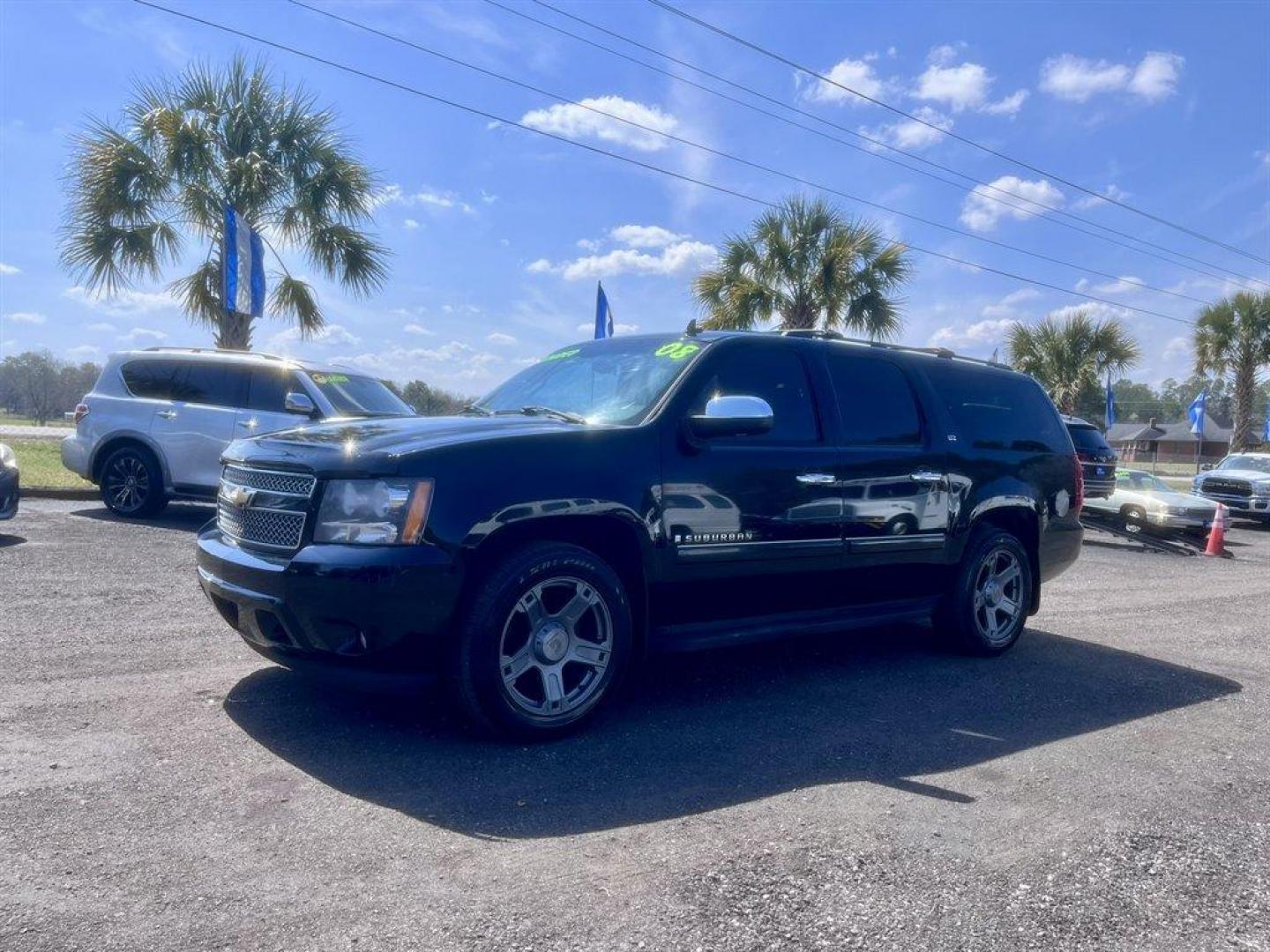 2008 Black /Black Chevrolet Suburban (3GNFC16078G) with an 5.3l V8 SFI Flex 5.3l engine, Automatic transmission, located at 745 East Steele Rd., West Columbia, SC, 29170, (803) 755-9148, 33.927212, -81.148483 - Special Internet Price! 2008 Chevrolet Suburban LTZ with AM/FM radio, Bluetooth, Backup camera, Navigation, Cruise control, Sunroof, Keyless entry, Leather interior, Powered front seats, Heated seats, Rear entertainment, 3rd row seating, Powered windows, Powered liftgate, Powered door locks, Plus mo - Photo#0