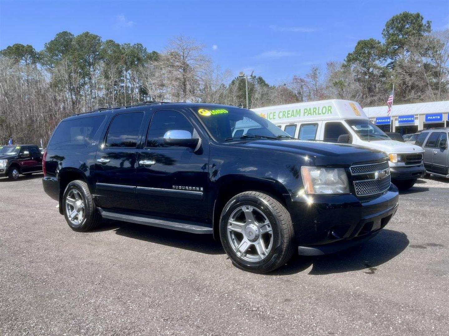 2008 Black /Black Chevrolet Suburban (3GNFC16078G) with an 5.3l V8 SFI Flex 5.3l engine, Automatic transmission, located at 745 East Steele Rd., West Columbia, SC, 29170, (803) 755-9148, 33.927212, -81.148483 - Special Internet Price! 2008 Chevrolet Suburban LTZ with AM/FM radio, Bluetooth, Backup camera, Navigation, Cruise control, Sunroof, Keyless entry, Leather interior, Powered front seats, Heated seats, Rear entertainment, 3rd row seating, Powered windows, Powered liftgate, Powered door locks, Plus mo - Photo#2