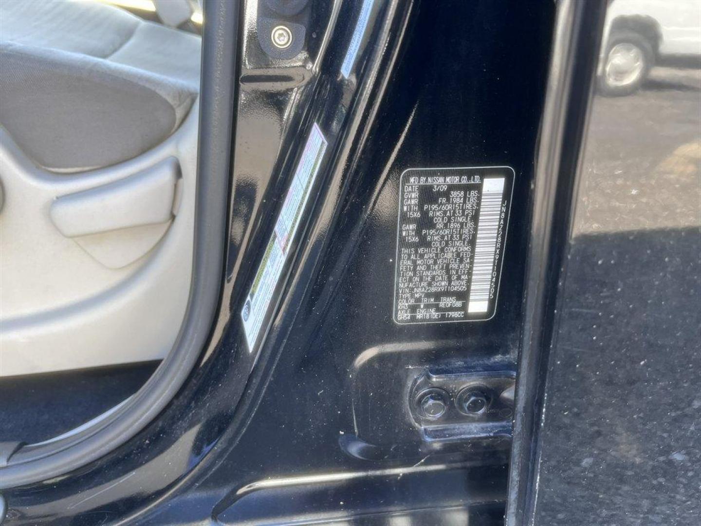 2009 Black /Grey Nissan Cube (JN8AZ28RX9T) with an 1.8l I-4 DI Dohc 1.8l engine, Automatic transmission, located at 745 East Steele Rd., West Columbia, SC, 29170, (803) 755-9148, 33.927212, -81.148483 - Special Internet Price! 2009 Nissan Cube with AM/FM radio, Cruise control, Manaual air conditioning, Cloth interior, Powered windows, Powered door locks, Plus more! - Photo#28