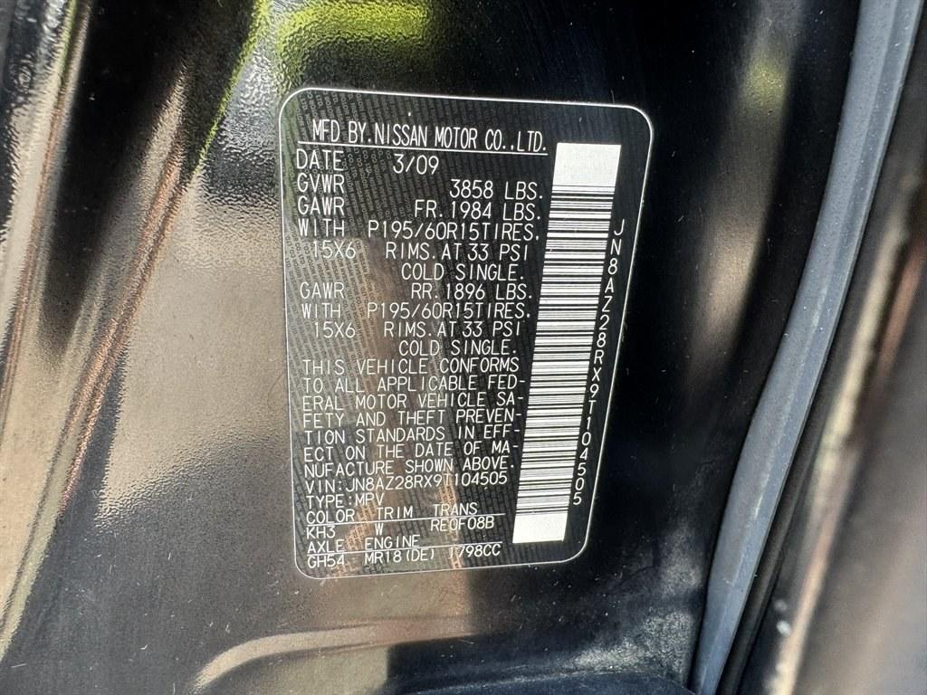 2009 Black /Grey Nissan Cube (JN8AZ28RX9T) with an 1.8l I-4 DI Dohc 1.8l engine, Automatic transmission, located at 745 East Steele Rd., West Columbia, SC, 29170, (803) 755-9148, 33.927212, -81.148483- Photo#28