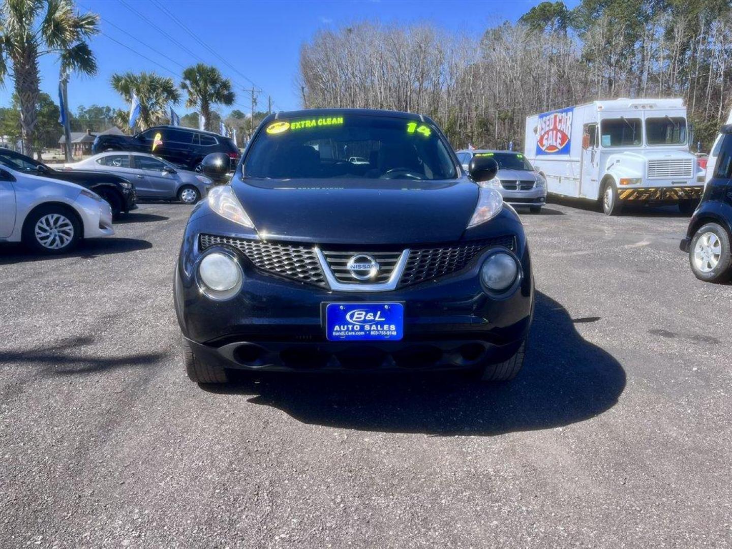 2014 Black /Black Nissan Juke (JN8AF5MV3ET) with an 1.6l I-4 DI Dohc T/C 1.6l engine, Automatic transmission, located at 745 East Steele Rd., West Columbia, SC, 29170, (803) 755-9148, 33.927212, -81.148483 - Special Internet Price! 2014 Nissan Juke with AM/FM radio, Backup camera, Navigation, Cruise control, Sunroof, Cloth interior. Powered windows, Powered door locks, Plus more! - Photo#1