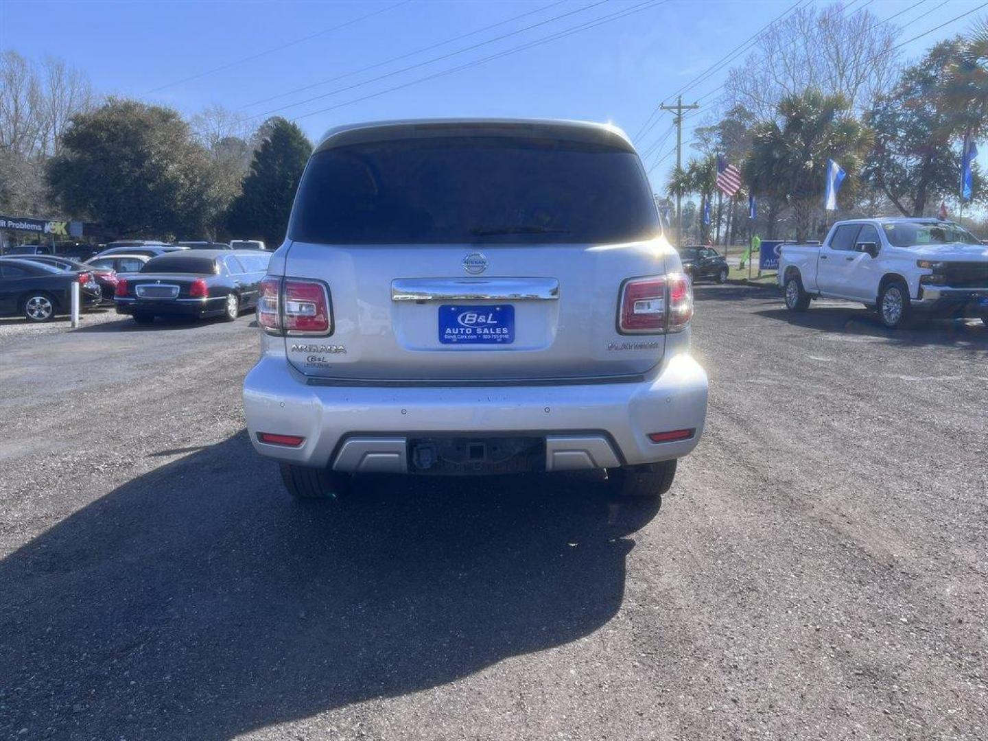 2017 Silver /Black Nissan Armada (JN8AY2NC5H9) with an 5.6l V8 MPI Dohc 5.6l engine, Automatic transmission, located at 745 East Steele Rd., West Columbia, SC, 29170, (803) 755-9148, 33.927212, -81.148483 - Special Internet Price! 2017 Nissan Armada Platinum with AM/FM radio, Bluetooth, Navigation, Backup camera, Cruise control, Sunroof, Keyless entry, Push to start, Leather interior, Heated seats, Powered front seats, 3rd row seating, Powered windows, Powered door locks, Plus more! - Photo#4