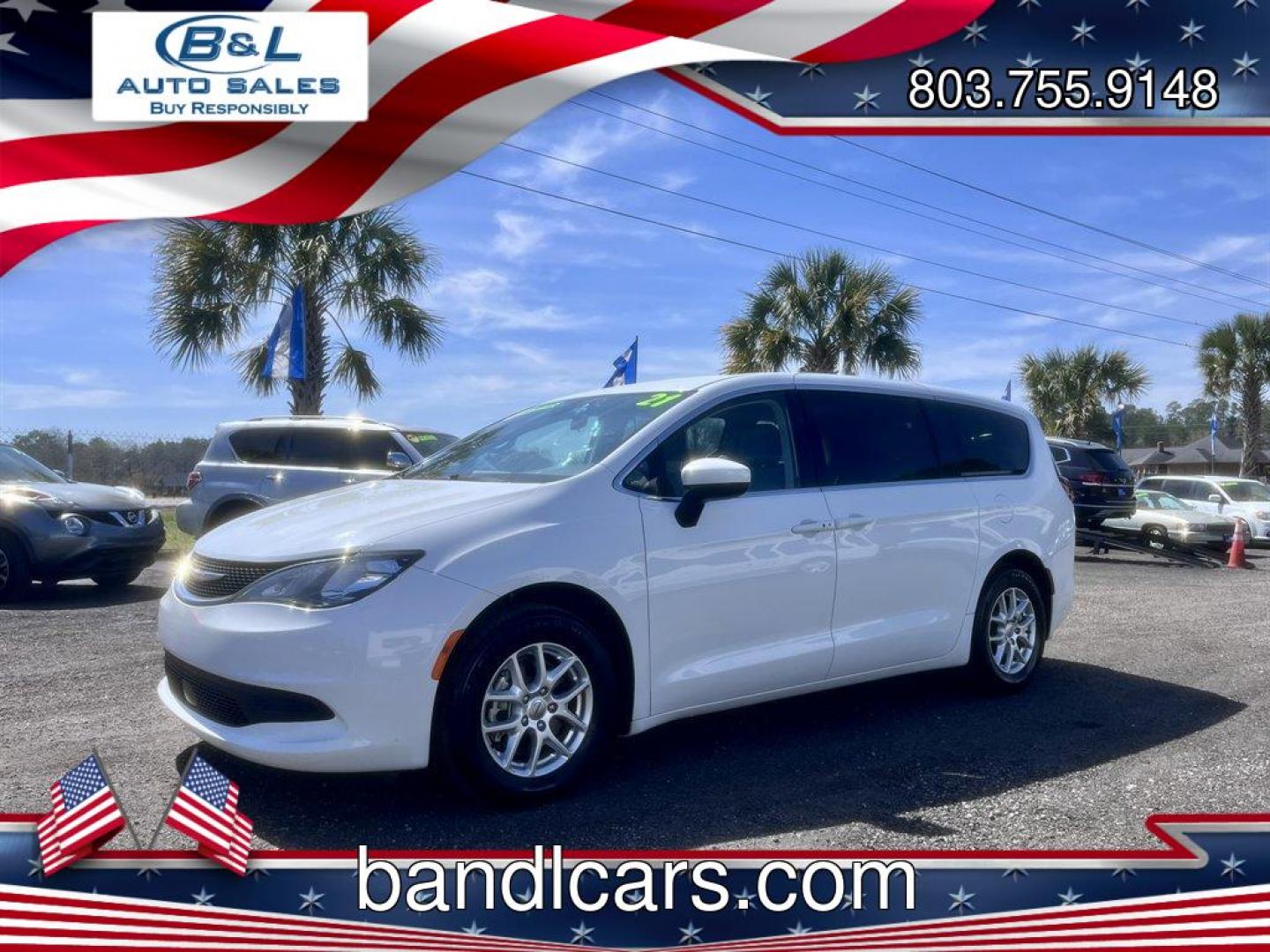 2021 White /Grey Chrysler Voyager (2C4RC1CG8MR) with an 3.6l V6 MPI Dohc VVT Flex engine, Automatic transmission, located at 745 East Steele Rd., West Columbia, SC, 29170, (803) 755-9148, 33.927212, -81.148483 - Special Internet Price! 2021 Chrysler Voyager with AM/FM radio, Bluetooth, Backup camera, Cruise control, Powered driver seat, Rear slinding doors, 3rd row seating, Powered windows, Powered door locks, Plus more! - Photo#0