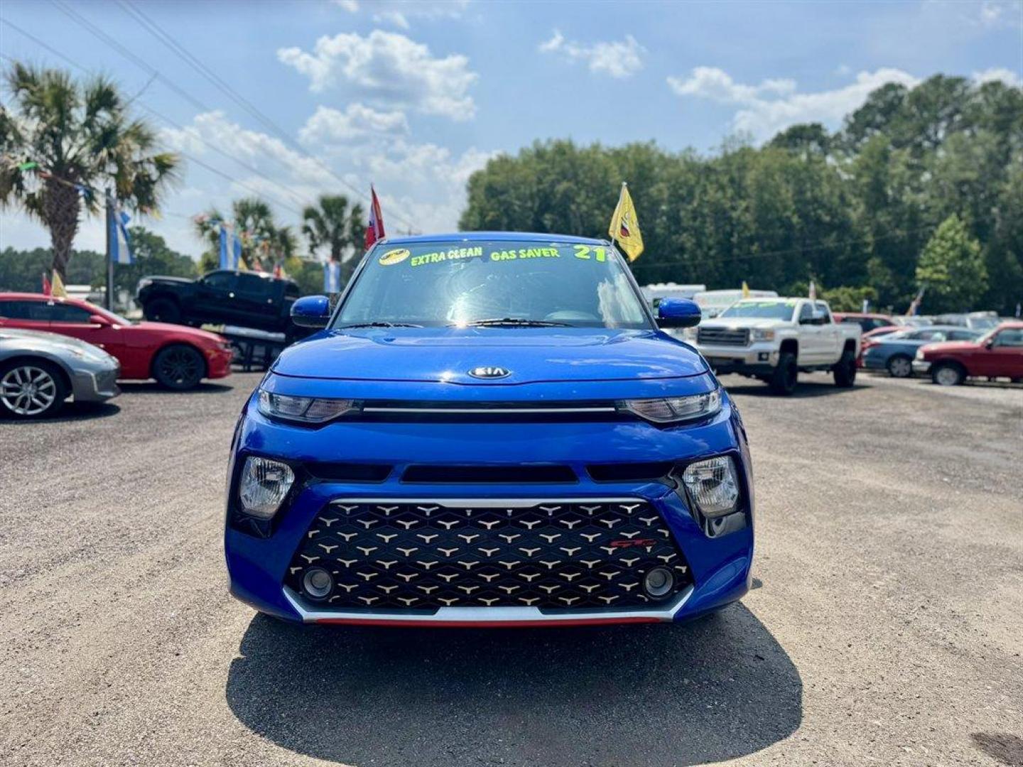 2021 Blue /Black Kia Soul (KNDJ63AU9M7) with an 2.0l I-4 DI Dohc 2.0l engine, Automatic transmission, located at 745 East Steele Rd., West Columbia, SC, 29170, (803) 755-9148, 33.927212, -81.148483 - Special Internet Price! 2021 Kia Soul with AM/FM radio, Bluetooth, Backup camera, Cruise control, Sunroof, Cloth interior, Powered windows, Powered door locks, Plus more! - Photo#1
