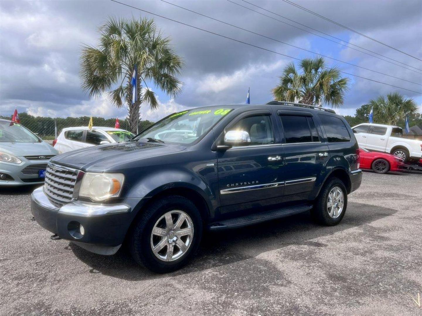 2008 Blue /Grey Chrysler Aspen (1A8HW58248F) with an 5.7l V8 SFI Hemi 5.7l engine, Automatic transmission, located at 745 East Steele Rd., West Columbia, SC, 29170, (803) 755-9148, 33.927212, -81.148483 - Special Internet Price! 2008 Chrysler Aspen with AM/FM radio, Cruise control, Backup camera, Sunroof, Leather interior, 3rd row seating, Rear entertainment, Powered driver seat, Powered windows, Powered door locks, Plus more! - Photo#0
