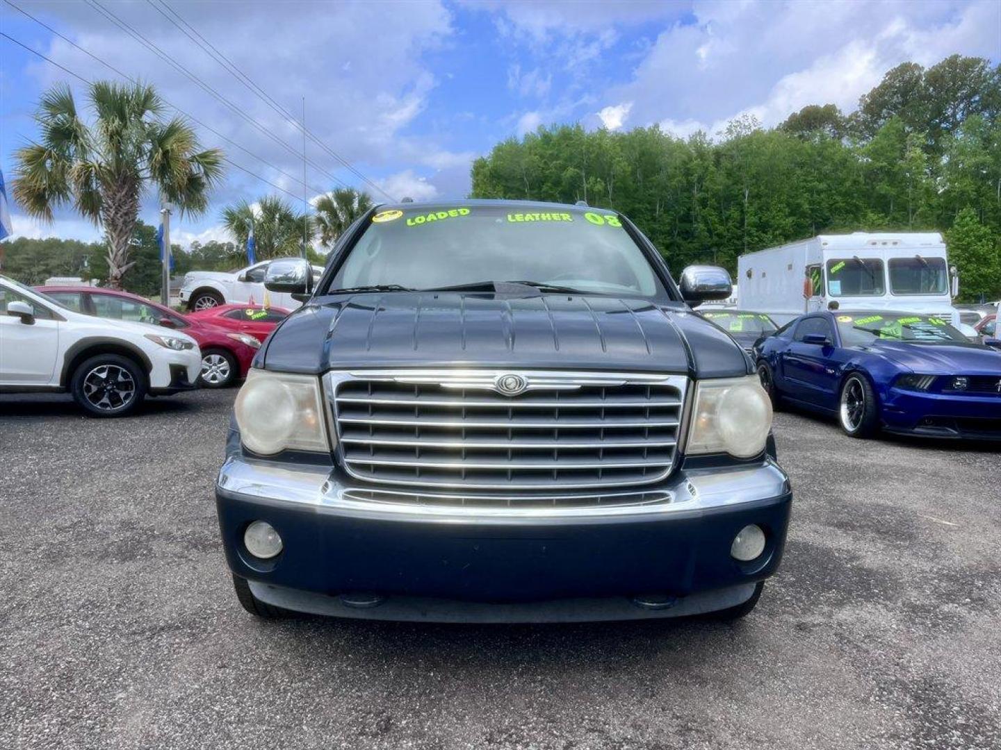 2008 Blue /Grey Chrysler Aspen (1A8HW58248F) with an 5.7l V8 SFI Hemi 5.7l engine, Automatic transmission, located at 745 East Steele Rd., West Columbia, SC, 29170, (803) 755-9148, 33.927212, -81.148483 - Special Internet Price! 2008 Chrysler Aspen with AM/FM radio, Cruise control, Backup camera, Sunroof, Leather interior, 3rd row seating, Rear entertainment, Powered driver seat, Powered windows, Powered door locks, Plus more! - Photo#1