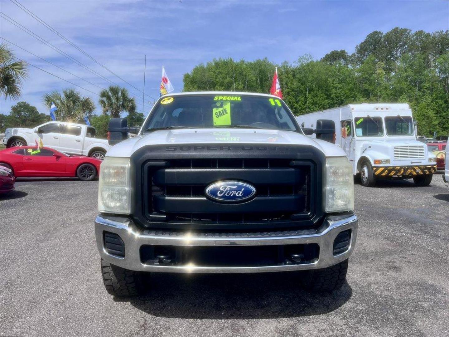 2011 White /Grey Ford F250sd (1FTBF2B65BE) with an 6.2l V8 EFI Sohc Flex 6.2 engine, Automatic transmission, located at 745 East Steele Rd., West Columbia, SC, 29170, (803) 755-9148, 33.927212, -81.148483 - Special Internet Price! 2011 Ford F250SD - Photo#1