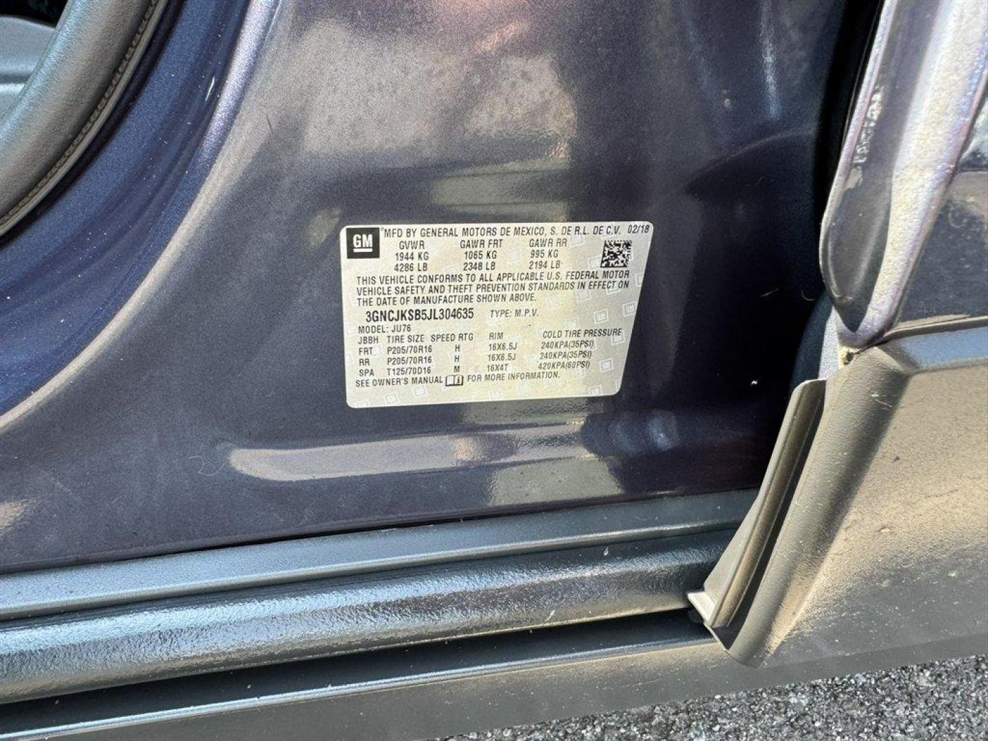 2018 Blue /Black Chevrolet Trax (3GNCJKSB5JL) with an 1.4l I-4 MFI Dohc T/C 1.4 engine, Automatic transmission, located at 745 East Steele Rd., West Columbia, SC, 29170, (803) 755-9148, 33.927212, -81.148483 - Special Internet Price! 2018 Chevrolet Trax with AM/FM radio, Backup camera, Cruise control, Cloth interior, Powered windows, Powered door locks, Plus more! - Photo#30