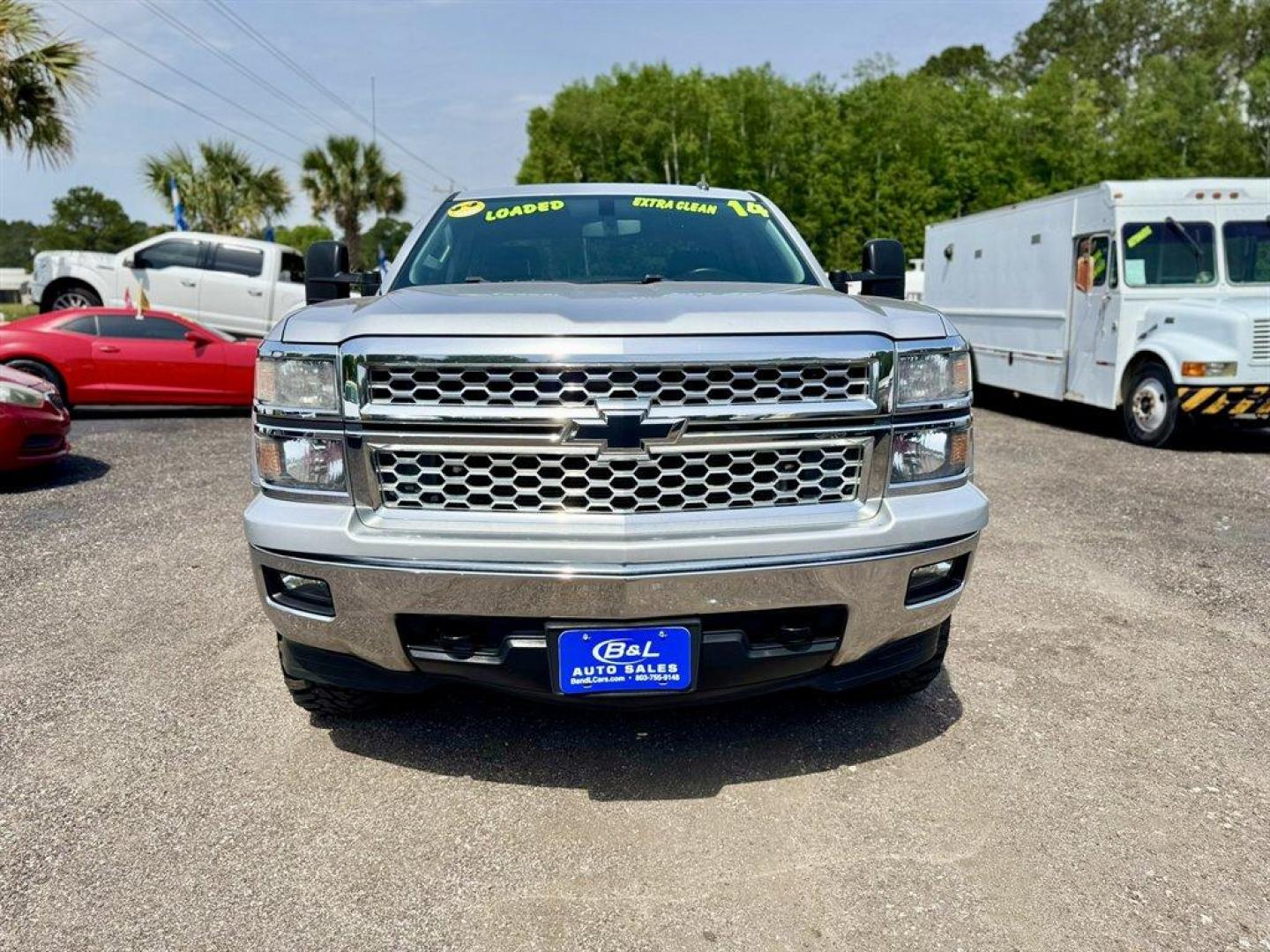 2014 Silver /Black Chevrolet Silverado 1500 (1GCVKREC1EZ) with an 5.3l V8 DI VVT Flex 5.3l engine, Automatic transmission, located at 745 East Steele Rd., West Columbia, SC, 29170, (803) 755-9148, 33.927212, -81.148483 - Special Internet Price! 2014 Chevrolet Silverado with AM/ FM radio, Backup camera, Cruise control, Keyless entry, Leather interior, Powered windows, Powered door locks, Plus more! - Photo#1