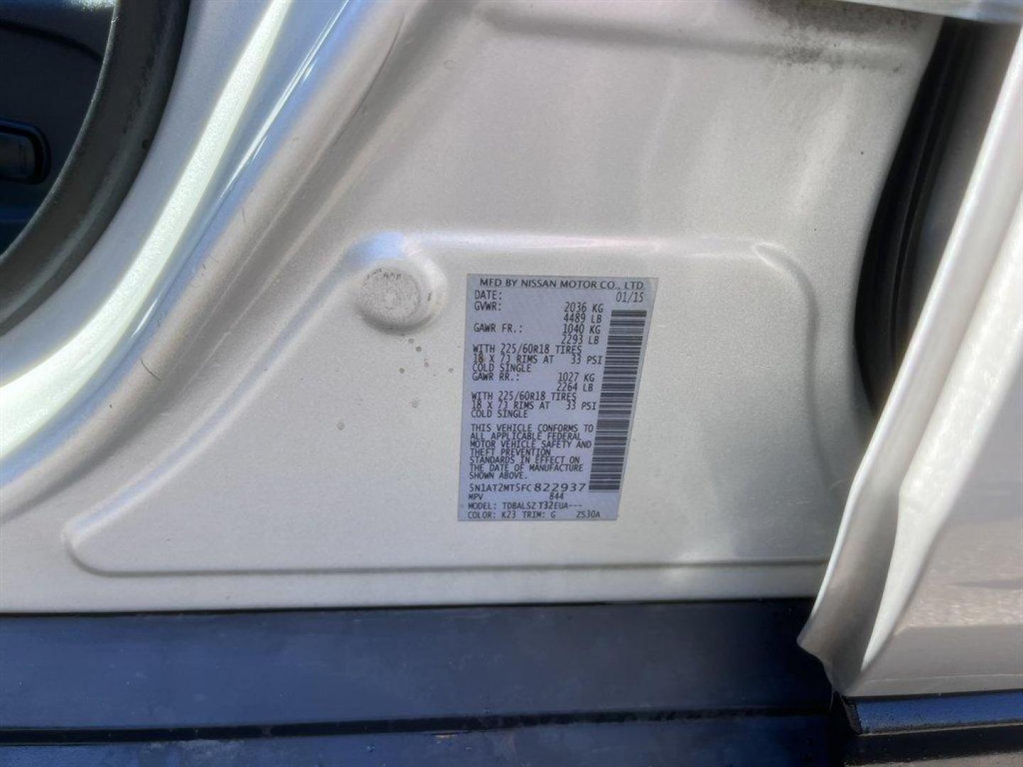 2015 Silver /Black Nissan Rogue (5N1AT2MT5FC) with an 2.5l I-4 MPI Dohc 2.5l engine, Automatic transmission, located at 745 East Steele Rd., West Columbia, SC, 29170, (803) 755-9148, 33.927212, -81.148483 - Special Internet Price! 2015 Nissan Rogue with AM/FM radio, Backup camera, Navigation, Push to start, Keyless entry, Cruise control, Panoramic sunroof, Leather interior, Heated front seats, Powered windows, Powered door locks, Plus more! - Photo#36