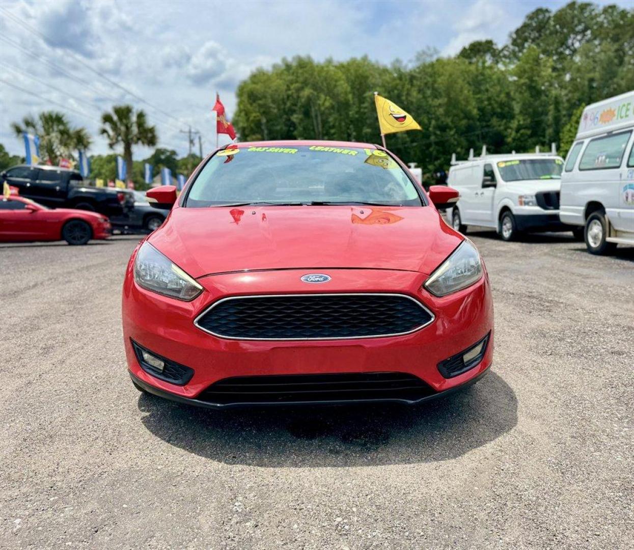 2016 Red /Black Ford Focus (1FADP3F24GL) with an 2.0l I-4 DI Dohc Flex 2.0 engine, Automatic transmission, located at 745 East Steele Rd., West Columbia, SC, 29170, (803) 755-9148, 33.927212, -81.148483 - Special Internet Price! 2016 Ford Focus with AM/FM radio, Backup camera, Navigation, Cruise control, Sunroof, Leather interior, Powered driver seat, Powered windows, Powered door locks, Plus more! - Photo#1