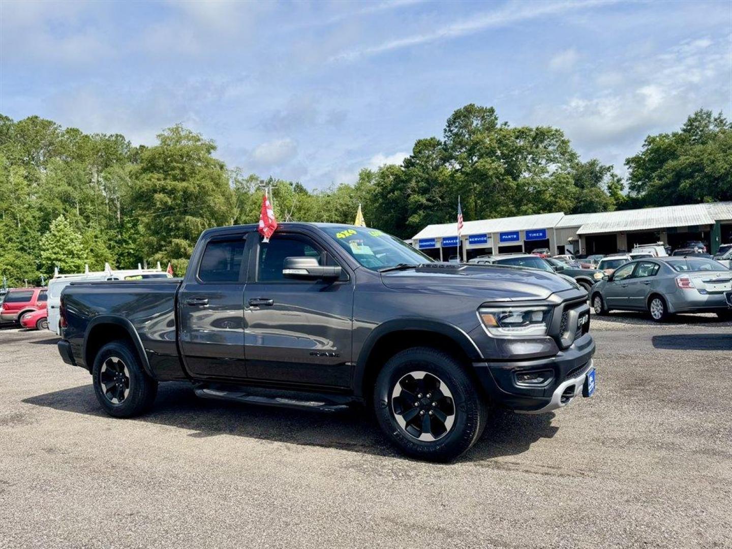 2019 Grey /Black Ram 1500 (1C6SRFET5KN) with an 5.7l V8 Smpi Hemi 5.7l engine, Automatic transmission, located at 745 East Steele Rd., West Columbia, SC, 29170, (803) 755-9148, 33.927212, -81.148483 - Special Internet Price! 2019 Ram 1500 Rebel with AM/FM radio, Trail to XM radio, Backup camera, Navigation, Cruise control, Keyless entry, Push to start, Leather interior, 4X4, Truck bed cover, Powered windows, Powered door locks, Plus more! - Photo#2