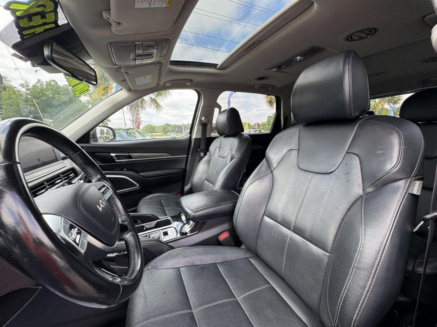 2022 Black /Black Kia Telluride (5XYP34HC6NG) with an 3.8l V6 DI Dohc 3.8l engine, Automatic transmission, located at 745 East Steele Rd., West Columbia, SC, 29170, (803) 755-9148, 33.927212, -81.148483 - Special Intrenet Price! 2022 Kia Telluride with AM/FM raido, Bluetooth, Backup camera, Navigation, Sunroof, Leather interior, 3rd row seating, Powered liftgate, Powered windows, Powered door locks, Plus more! - Photo#24