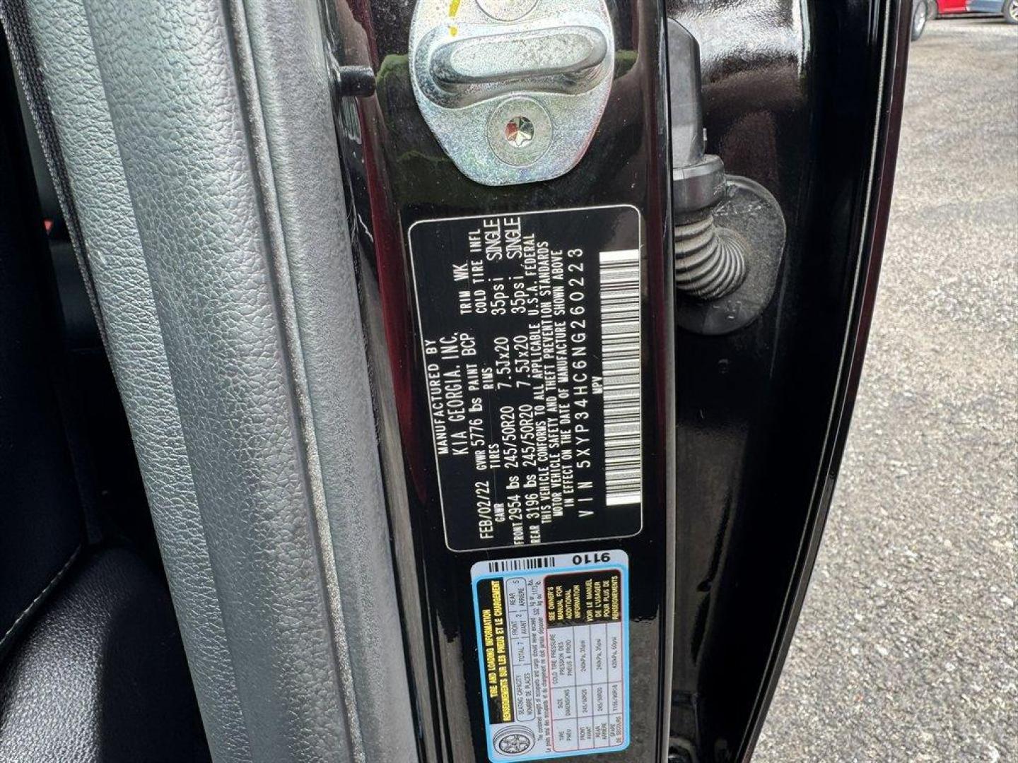 2022 Black /Black Kia Telluride (5XYP34HC6NG) with an 3.8l V6 DI Dohc 3.8l engine, Automatic transmission, located at 745 East Steele Rd., West Columbia, SC, 29170, (803) 755-9148, 33.927212, -81.148483 - Special Intrenet Price! 2022 Kia Telluride with AM/FM raido, Bluetooth, Backup camera, Navigation, Sunroof, Leather interior, 3rd row seating, Powered liftgate, Powered windows, Powered door locks, Plus more! - Photo#41