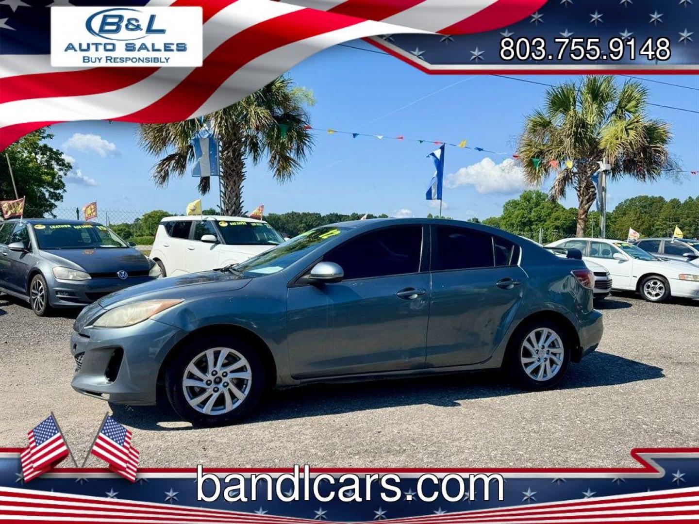 2012 Turquoise /Black Mazda Mazda3 (JM1BL1V76C1) with an 2.0l I-4 DI Dohc 2.0l engine, Automatic transmission, located at 745 East Steele Rd., West Columbia, SC, 29170, (803) 755-9148, 33.927212, -81.148483- Photo#0