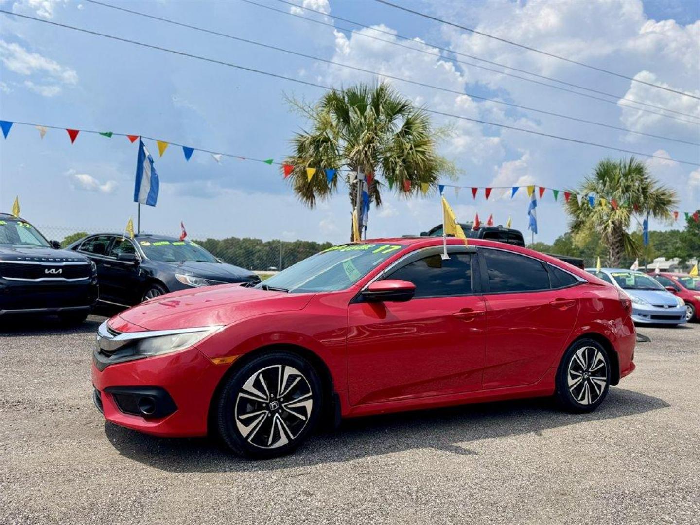 2017 Red /Black Honda Civic (2HGFC1F87HH) with an 1.5l I-4 DI Dohc T/C 1.5l engine, Automatic transmission, located at 745 East Steele Rd., West Columbia, SC, 29170, (803) 755-9148, 33.927212, -81.148483 - Special Internet Price! 2017 Honda Civic with AM/FM radio, Bluetooth, Backup camera, Cruise control, Sunroof, Push to start, Keyless entry, Leather interior, Powered driver seat, Powered windows, Powered door locks, Plus more! - Photo#0