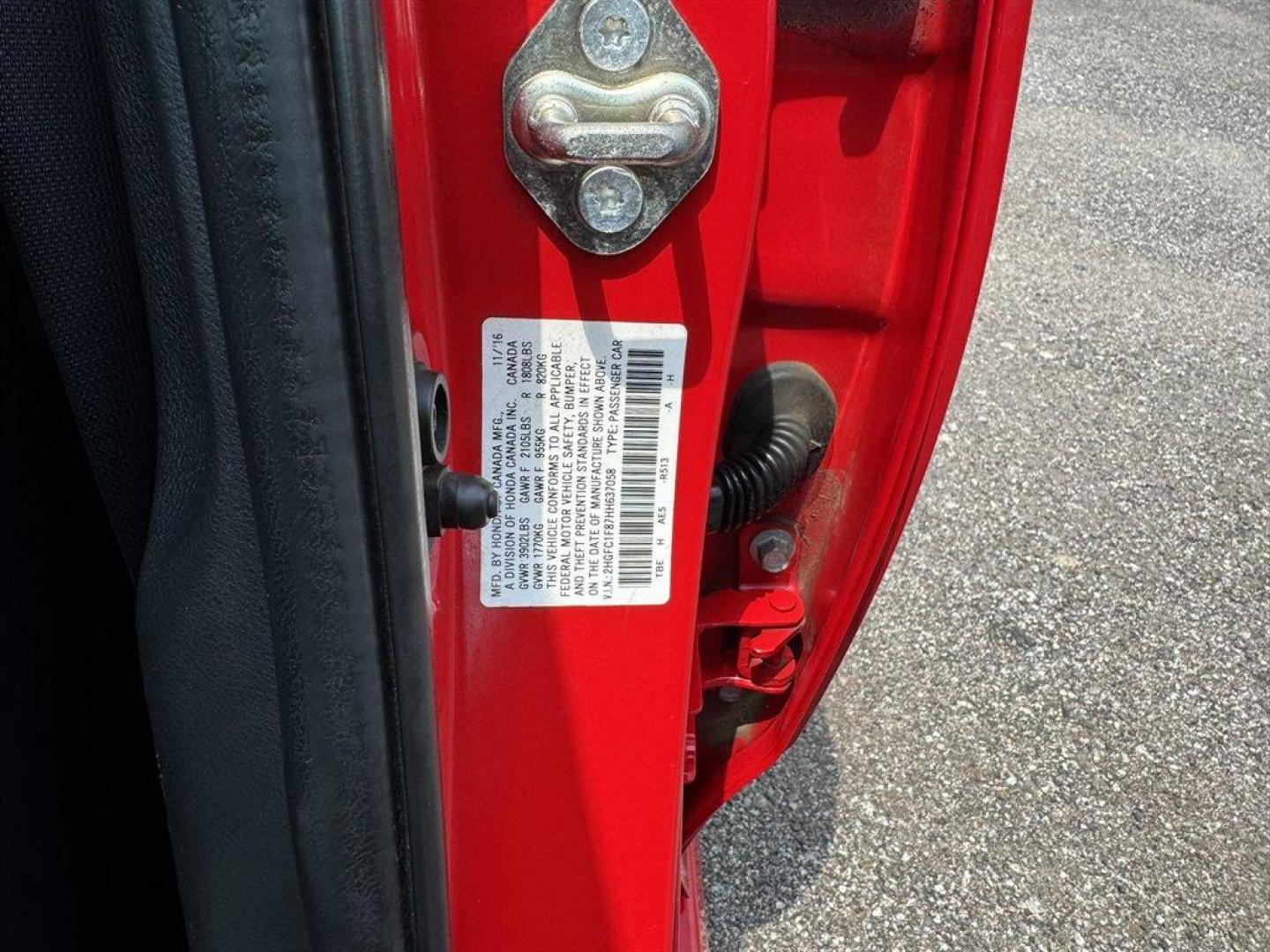 2017 Red /Black Honda Civic (2HGFC1F87HH) with an 1.5l I-4 DI Dohc T/C 1.5l engine, Automatic transmission, located at 745 East Steele Rd., West Columbia, SC, 29170, (803) 755-9148, 33.927212, -81.148483 - Special Internet Price! 2017 Honda Civic with AM/FM radio, Bluetooth, Backup camera, Cruise control, Sunroof, Push to start, Keyless entry, Leather interior, Powered driver seat, Powered windows, Powered door locks, Plus more! - Photo#32